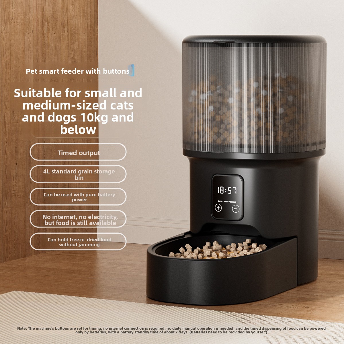 Smart Pet Automatic Feeder 4L Large Capacity Mobile Phone WiFi Interactive Cat Automatic Feeder Pet Supplies - PawPro UK