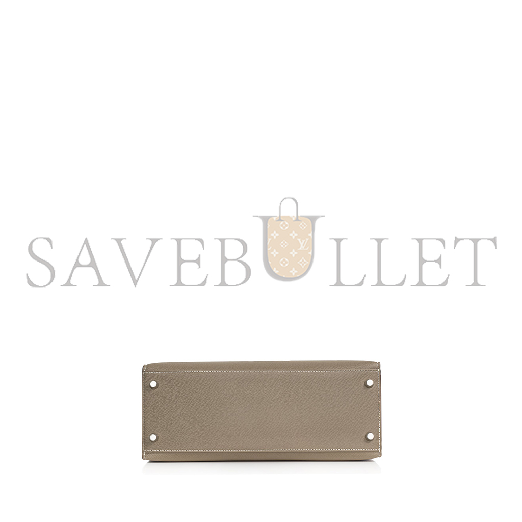HERMÈS ETOUPE EPSOM KELLY 28 PALLADIUM HARDWARE (28*22*10cm)