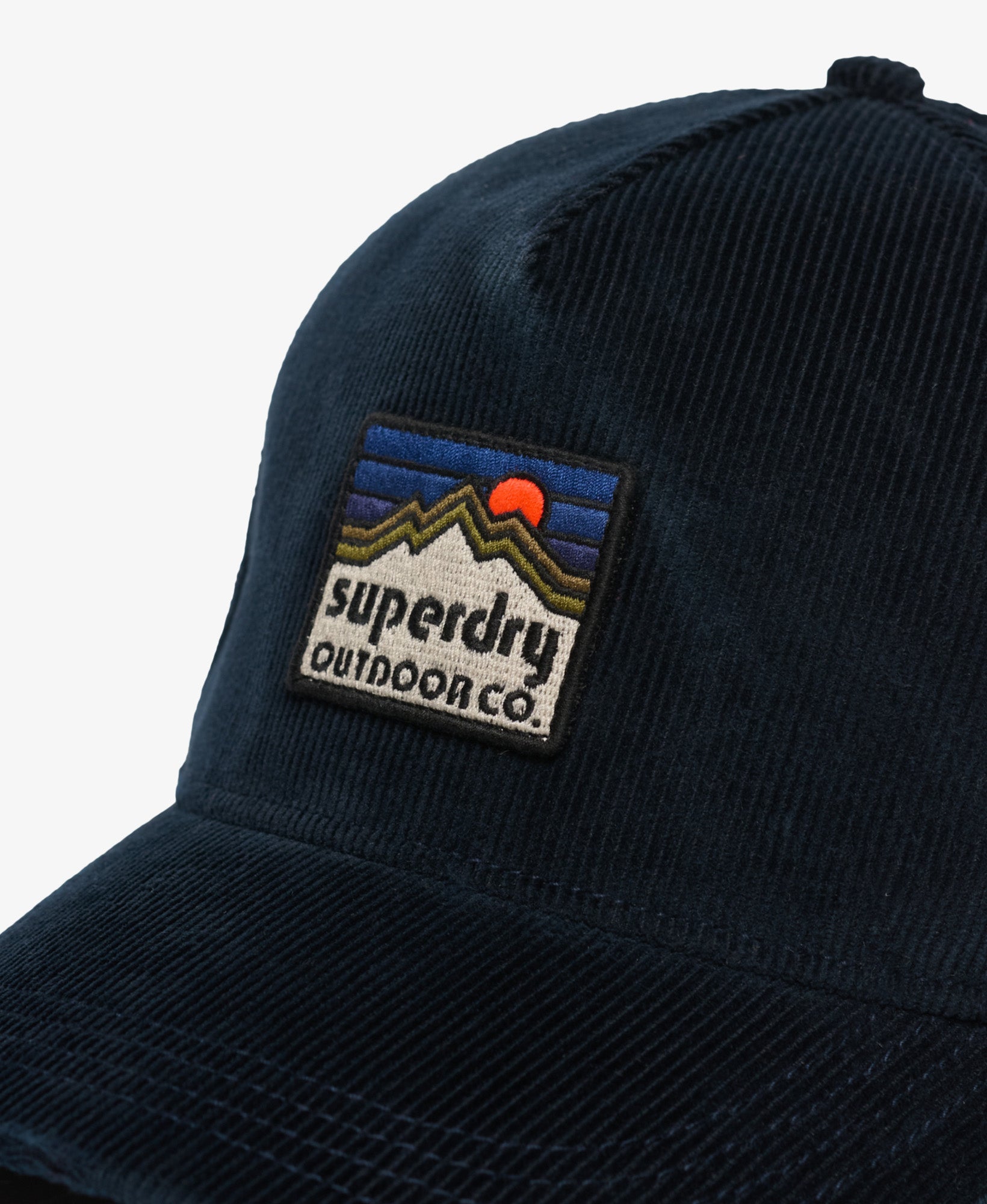 Graphic Cord Trucker Cap | Washed Navy Cord