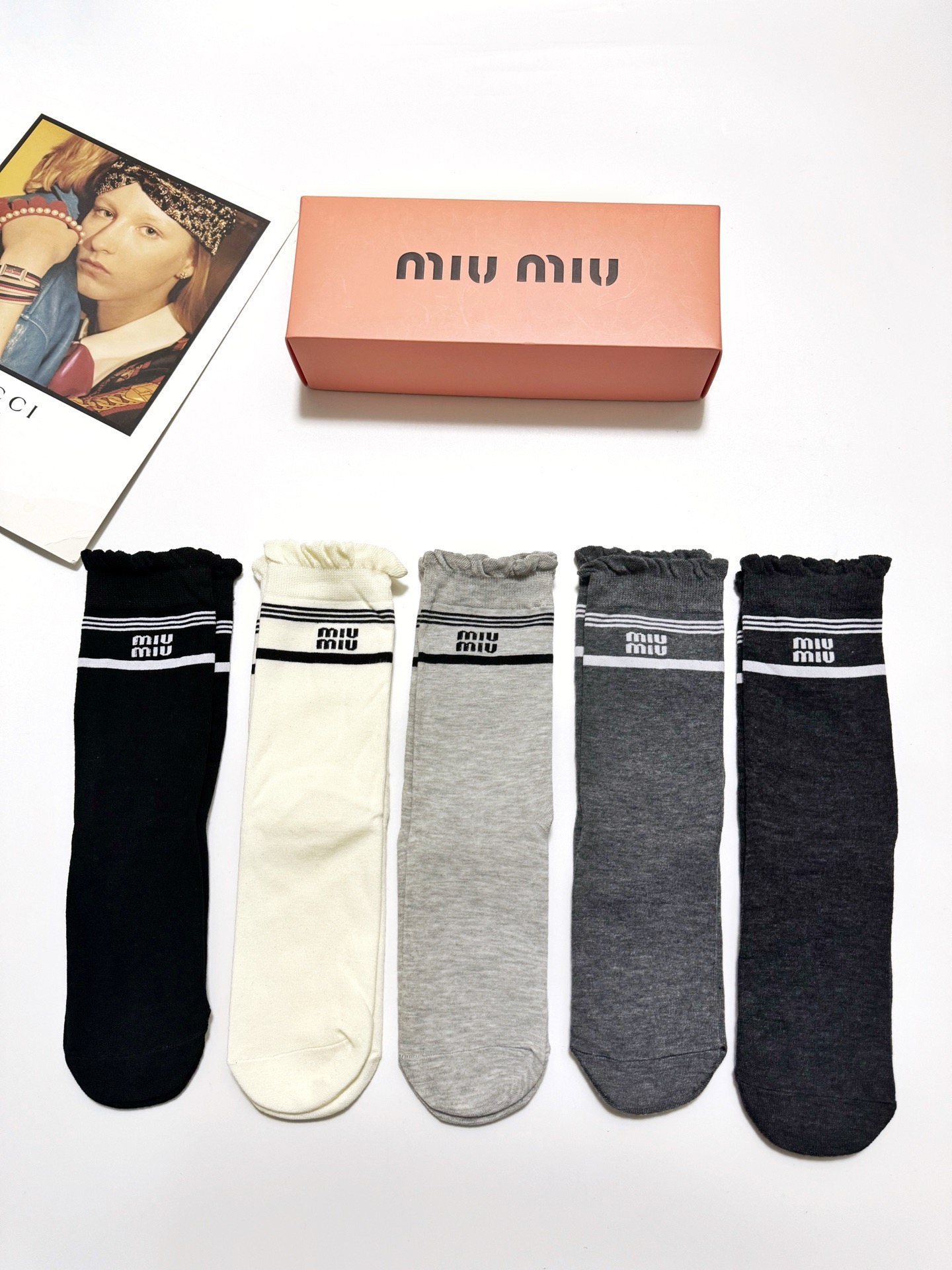 TOP Miu Miu Socks - 5 Pieces as a Set
