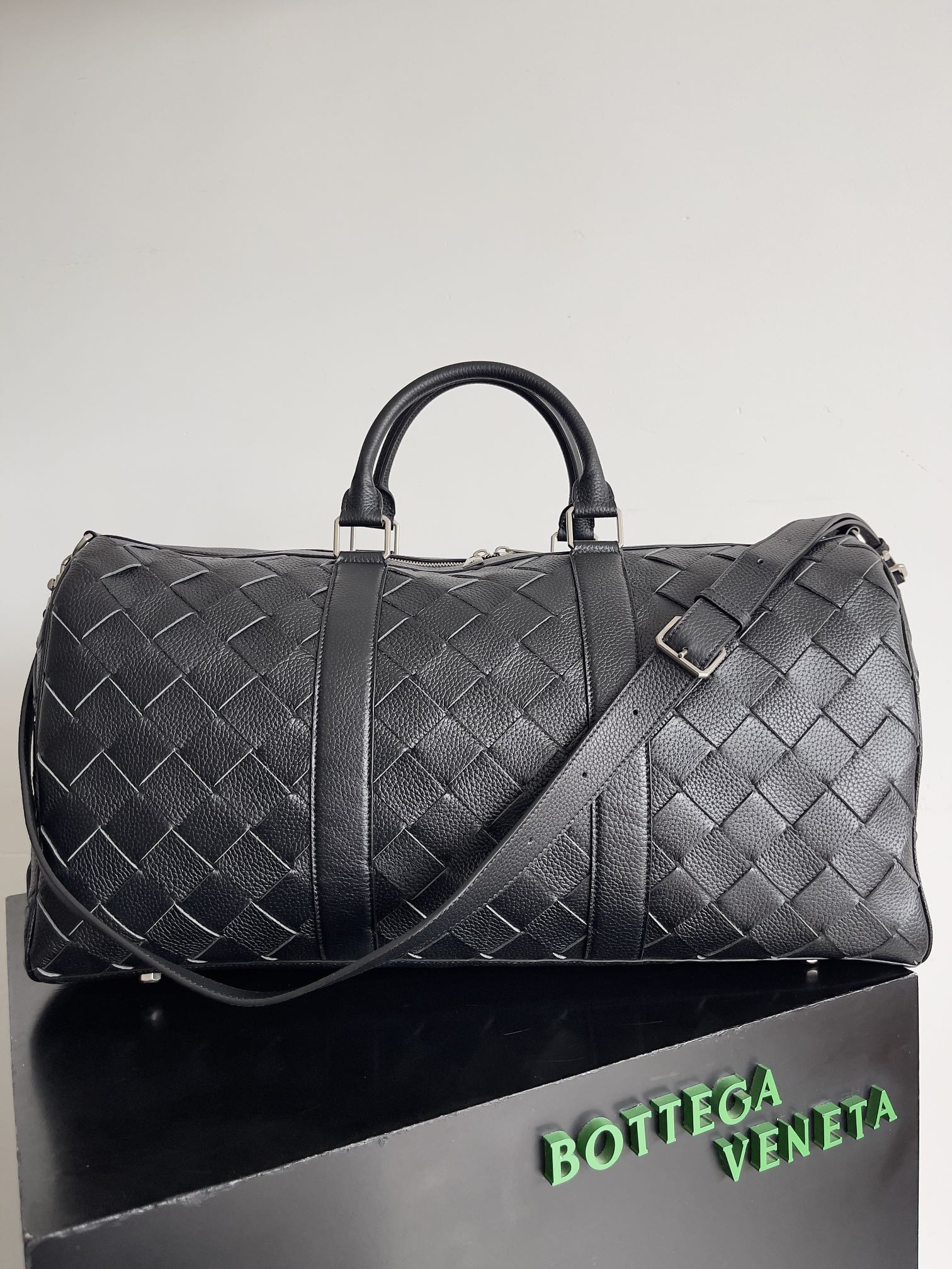 TOP Bottega Veneta BV Woven Large Travel Bag 50x27x24cm - Black