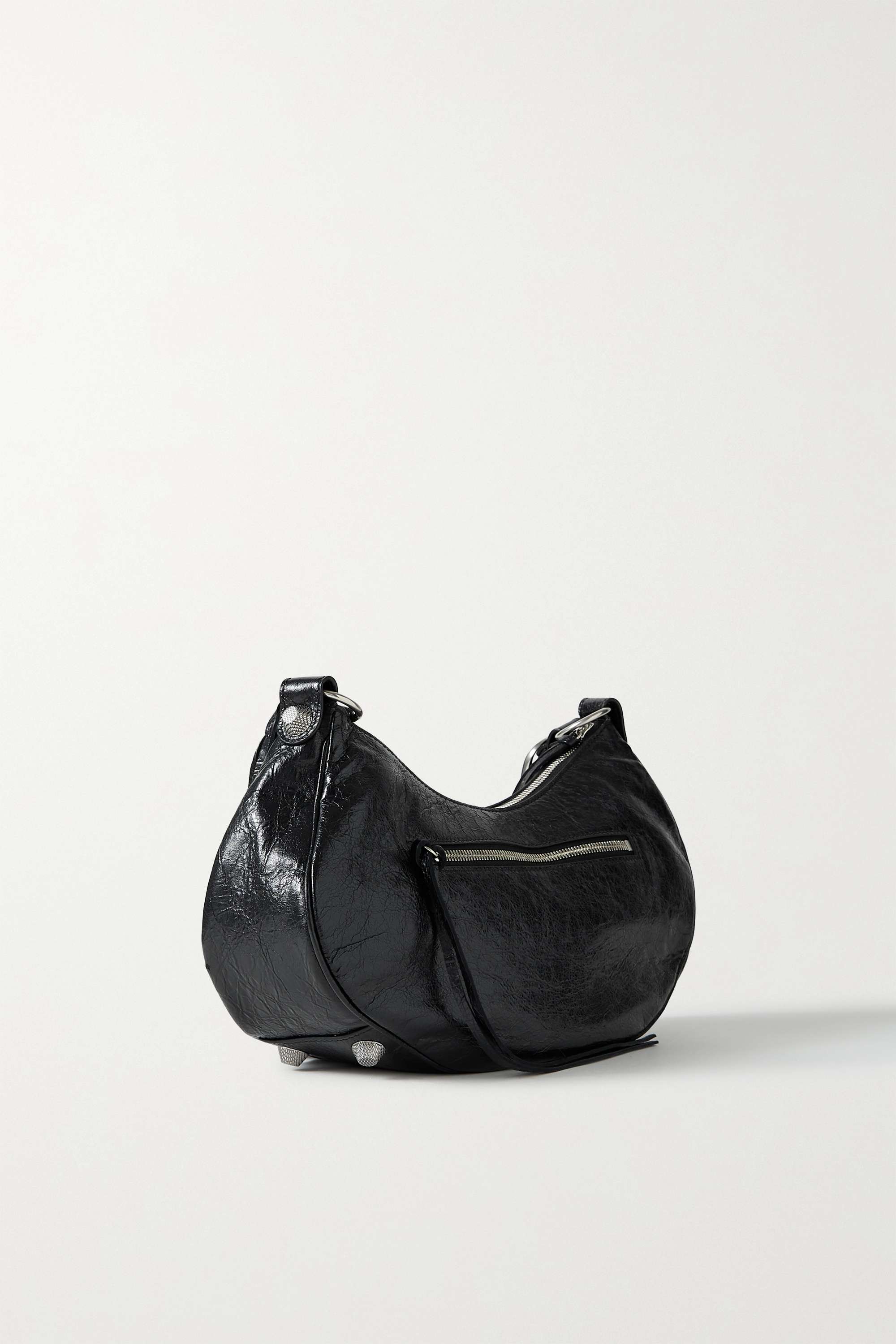 BALENCIAGA Le Cagole small studded crinkled-leather shoulder bag（10A Mirror Version）