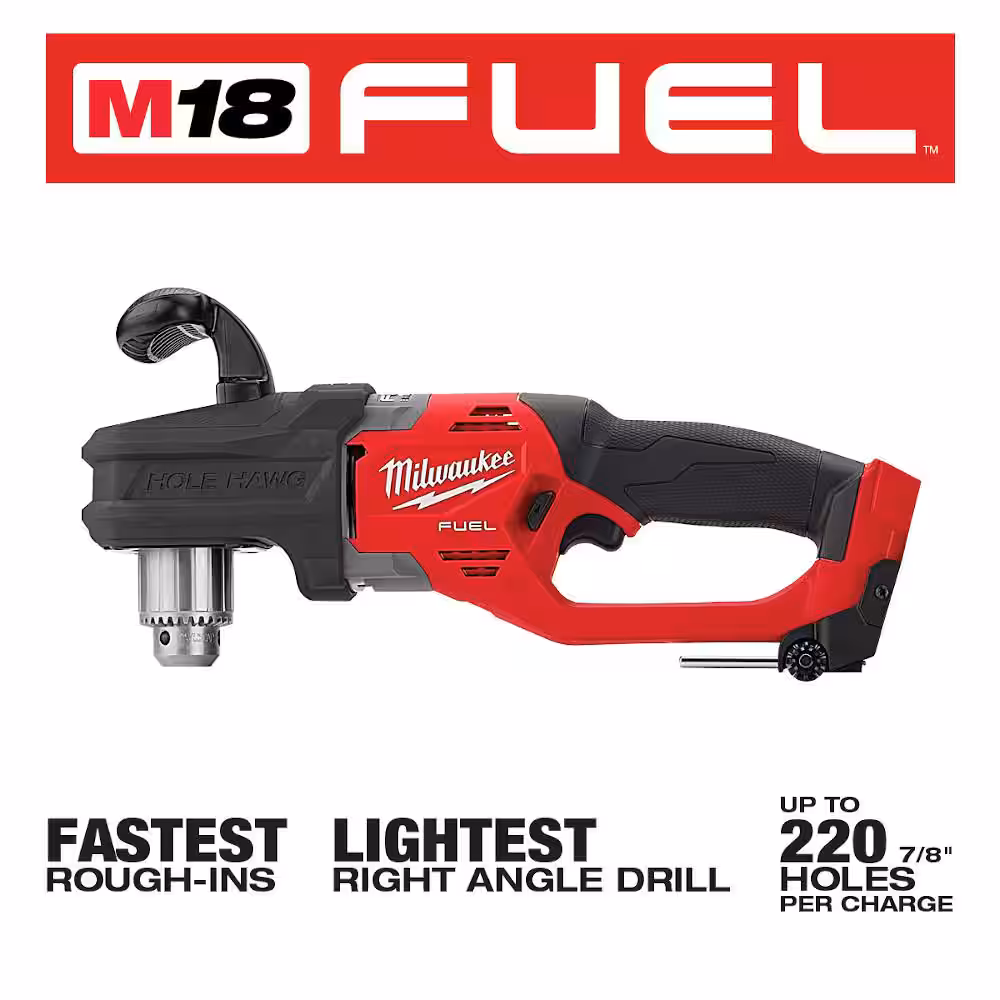 M18 FUEL GEN II 18V Lithium-Ion Brushless Cordless 1/2 in. Hole Hawg Right Angle Drill (Tool-Only)