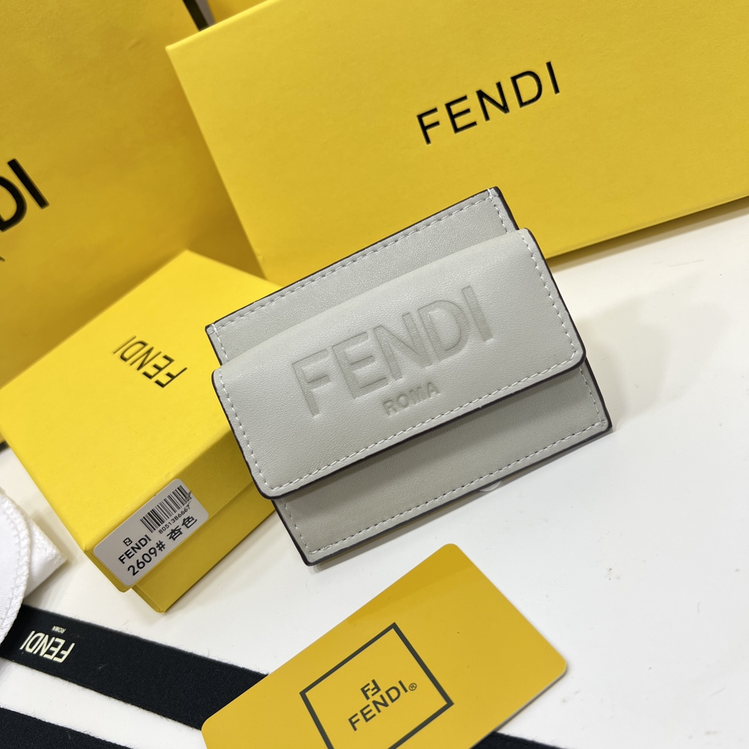 FENDI Snap Leather Wallet  (Replica)