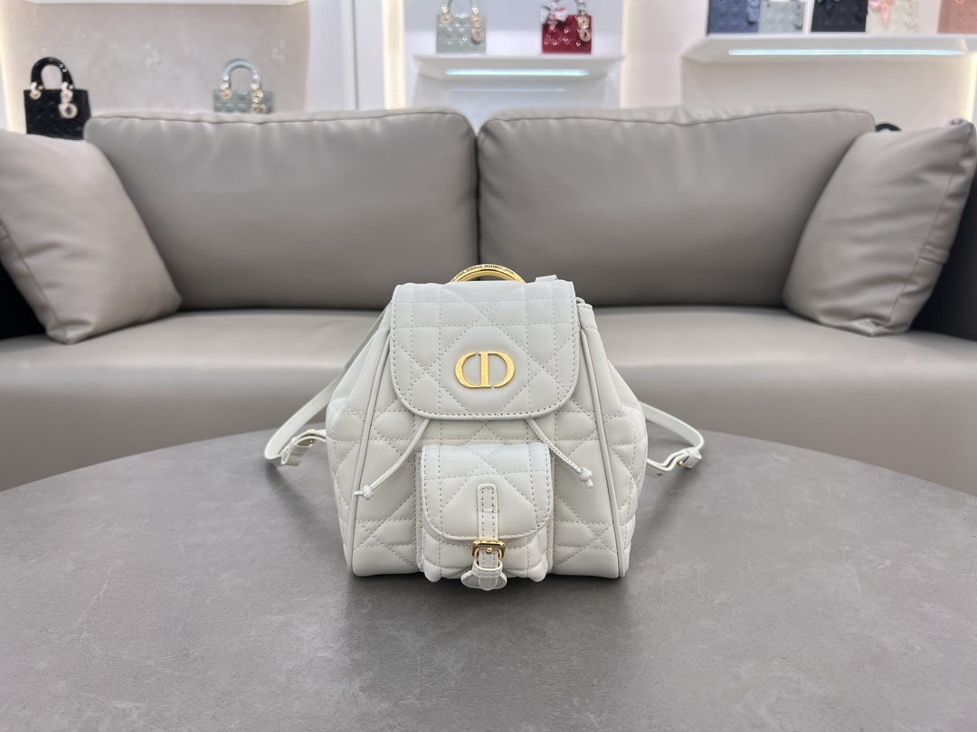 TOP Christian Dior Small Dior Caro Backpack 19.5×18.5×8.5cm -5 Colors