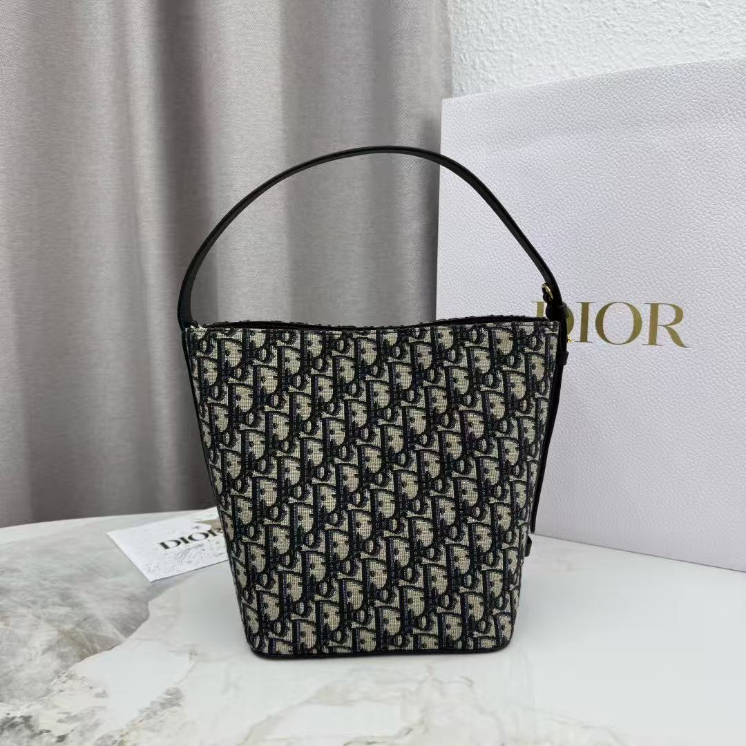 Dior Small Diorstar Bucket BagBlue Dior Oblique Jacquard（10A Mirror Version）