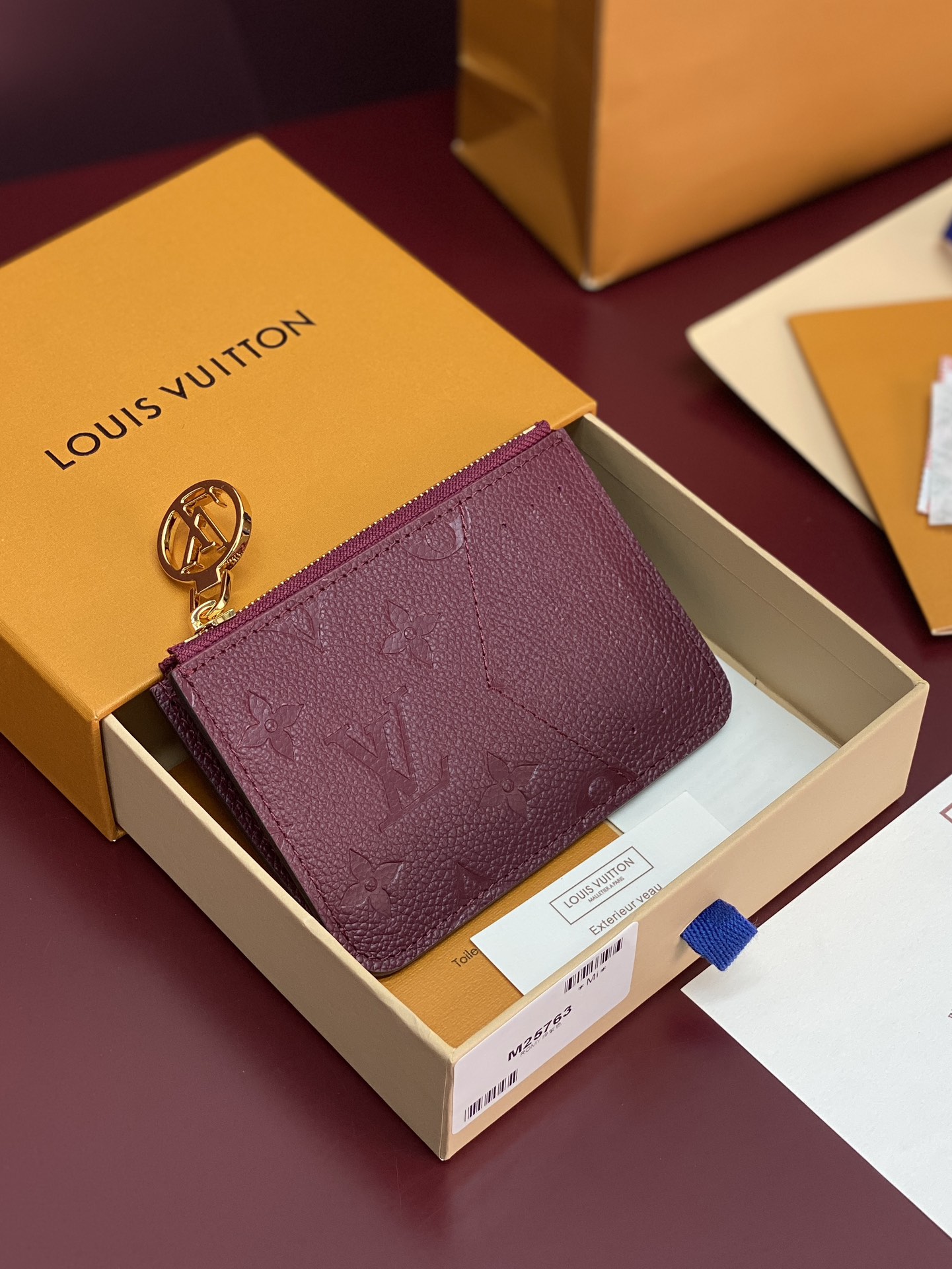 TOP Louis Vuitton LV Empreinte Romy Card Holder 12x8x0.8cm - Purple