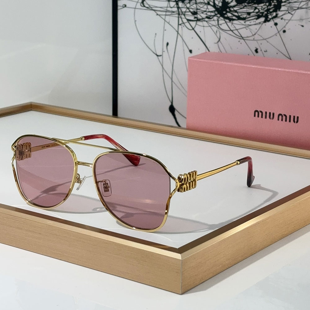 MIU MIU  Slim Metal Logo Mirror Legs Sunglasses Top quality （Replica）