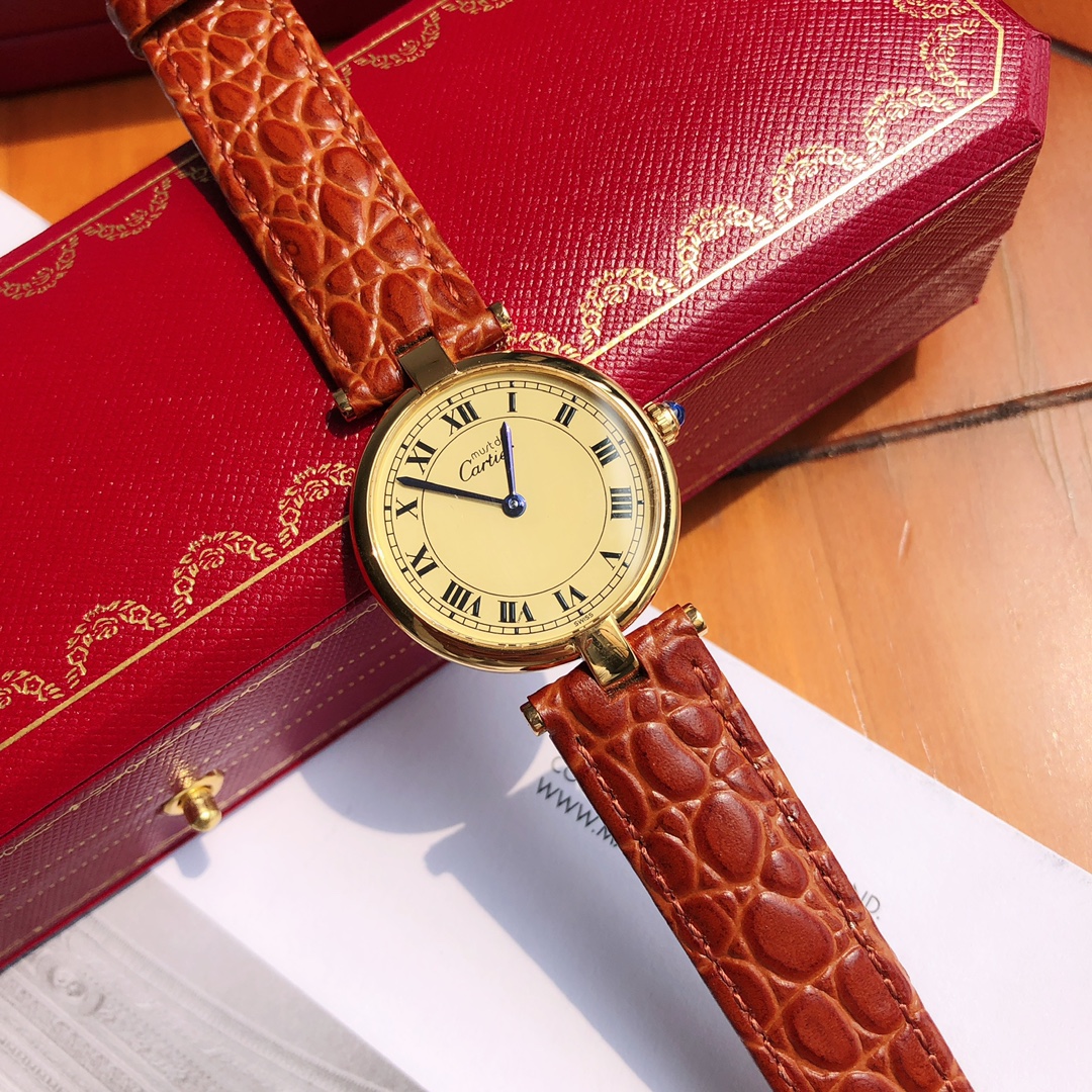 TOP Cartier 30mm Must De 21 Watch - Brown