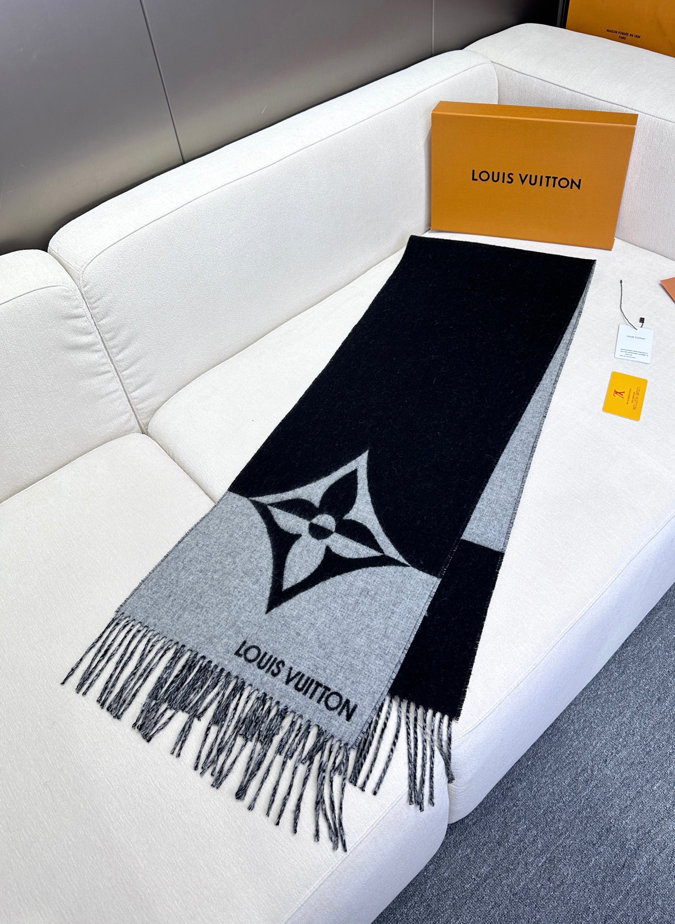TOP Louis Vuitton LV Graphic Dual Monogram Scarf 192x32.5cm - 2 Color