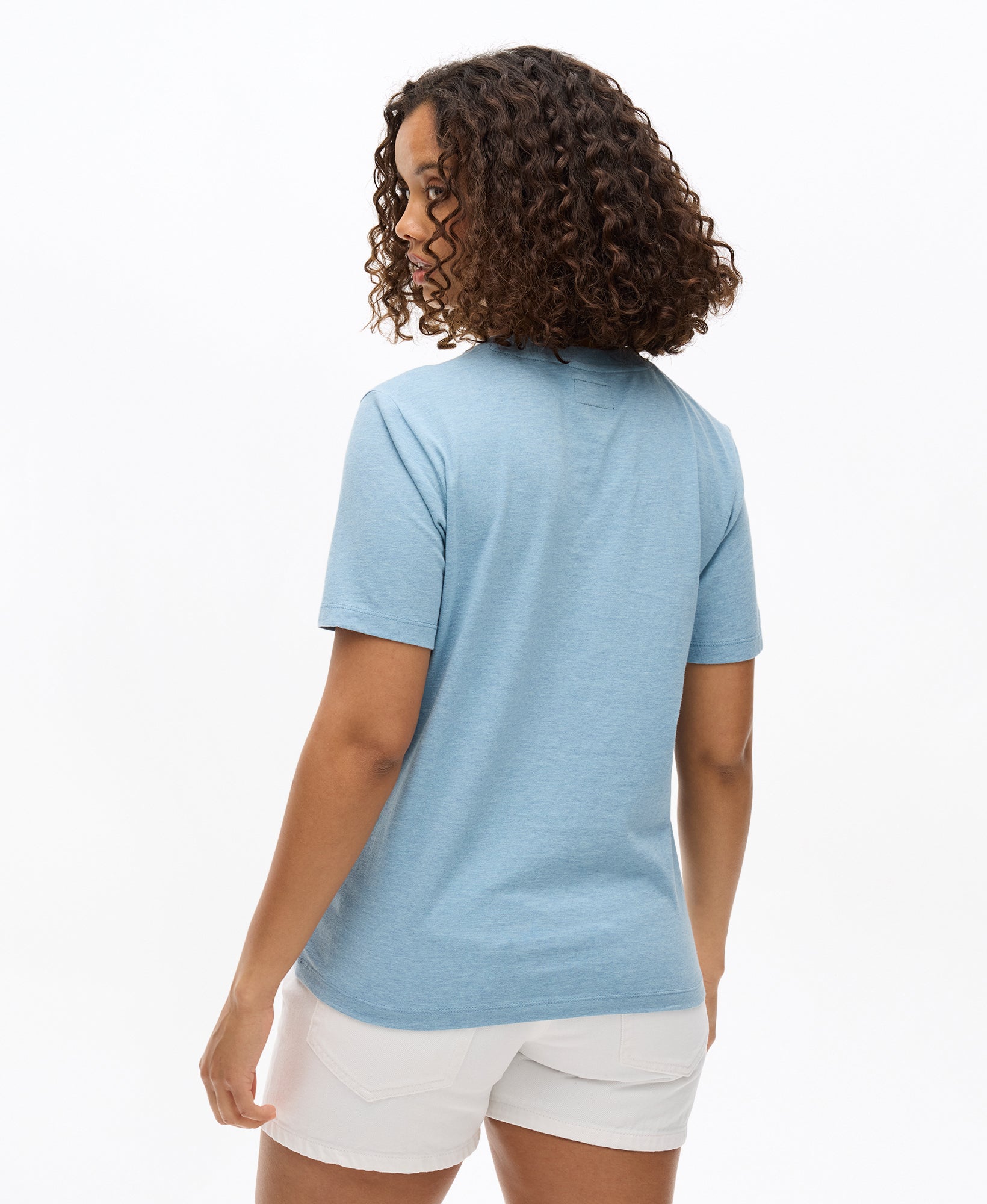 Embossed Vintage Logo Relaxed Tee | Stone Blue Marle