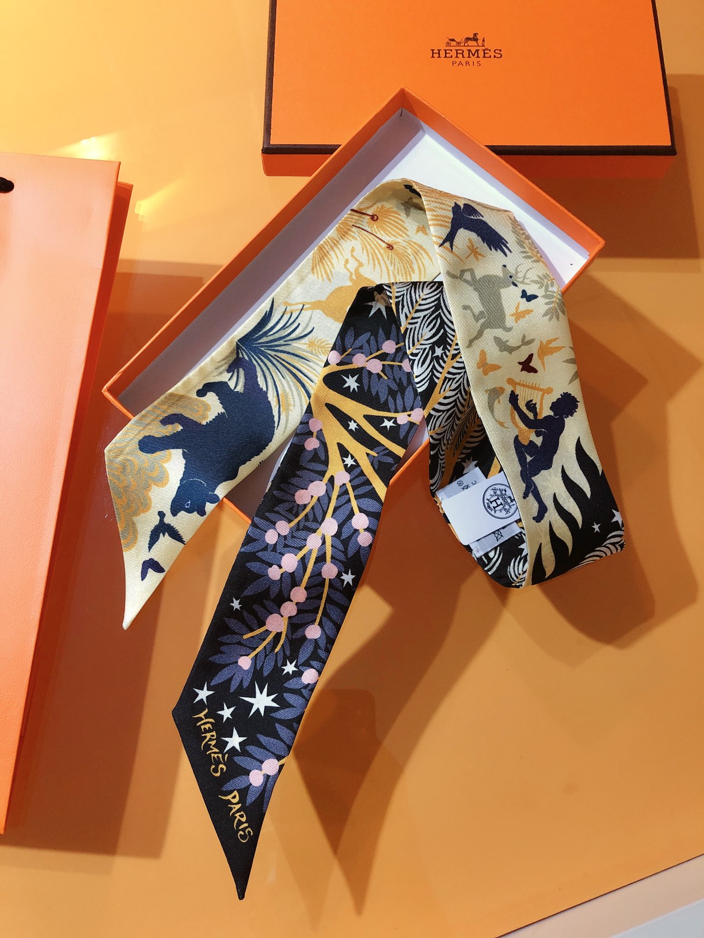 TOP HERMES Twilly scarf 5x86cm - Yellow