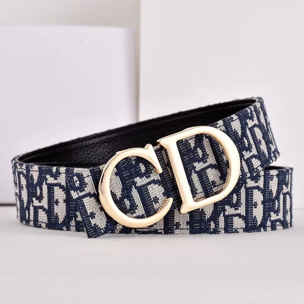 AAABELT Vintage Jacquard Waist Belt Unisex CD Shaped Metal Buckle Fashion Printed Decorative Belt For Jeans Pants Dress