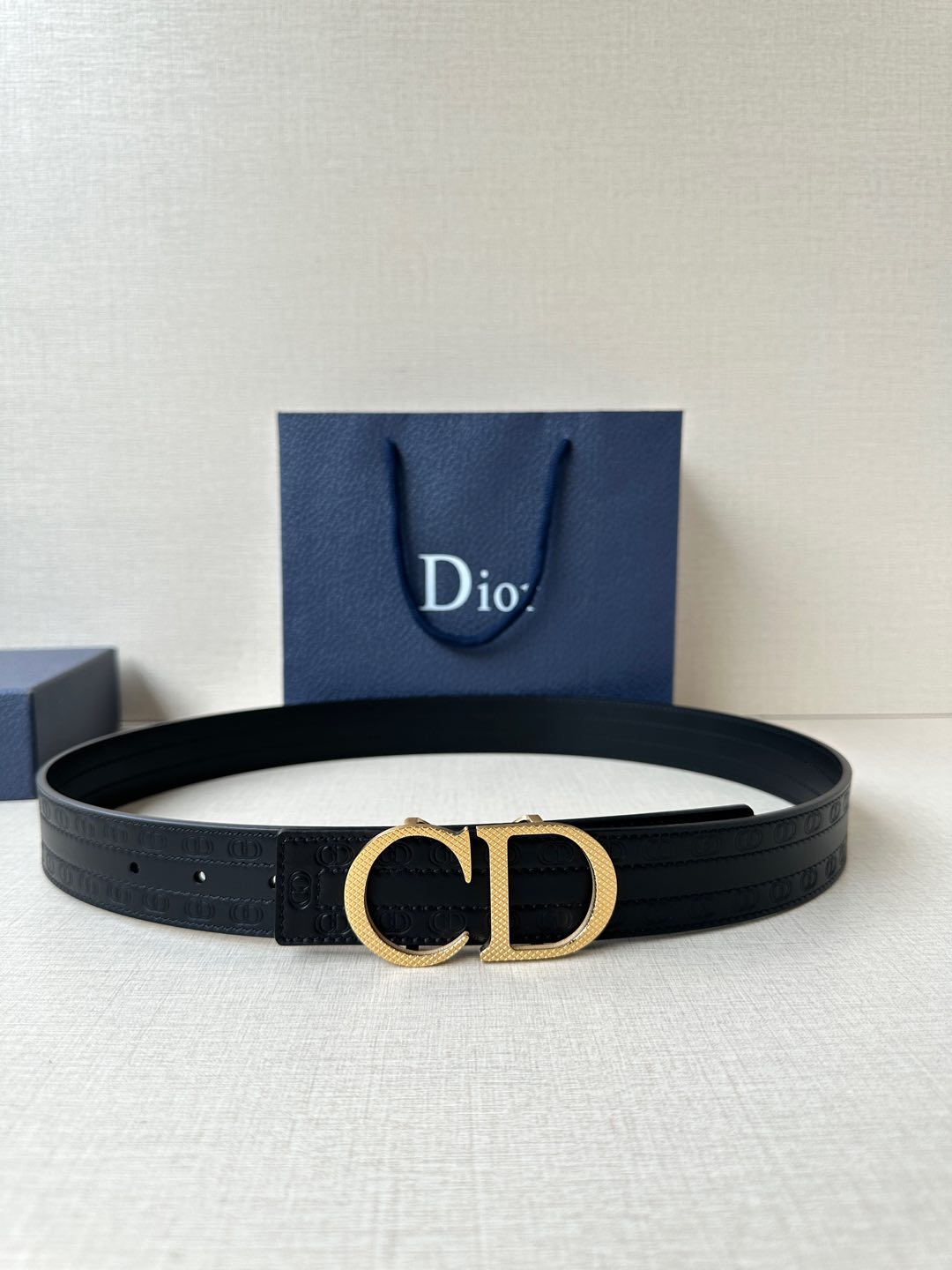 TOP Christian Dior Reversible Belt Calfskin - 3.5cm