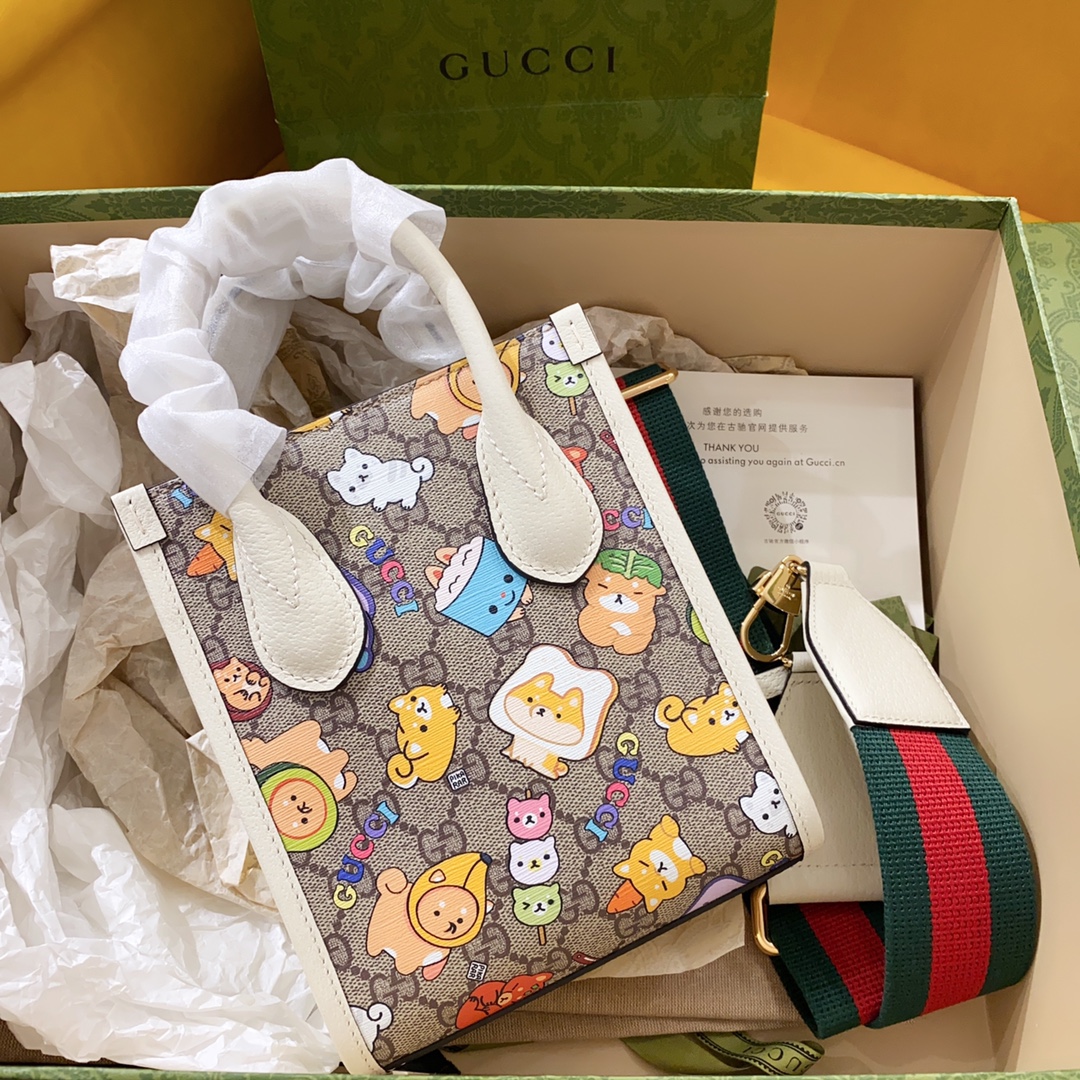 TOP GUCCI 𝗸𝗮𝘄𝗮𝗶𝗶 Tote Bags 16cm (W) x 20cm (H) x 7cm (D)