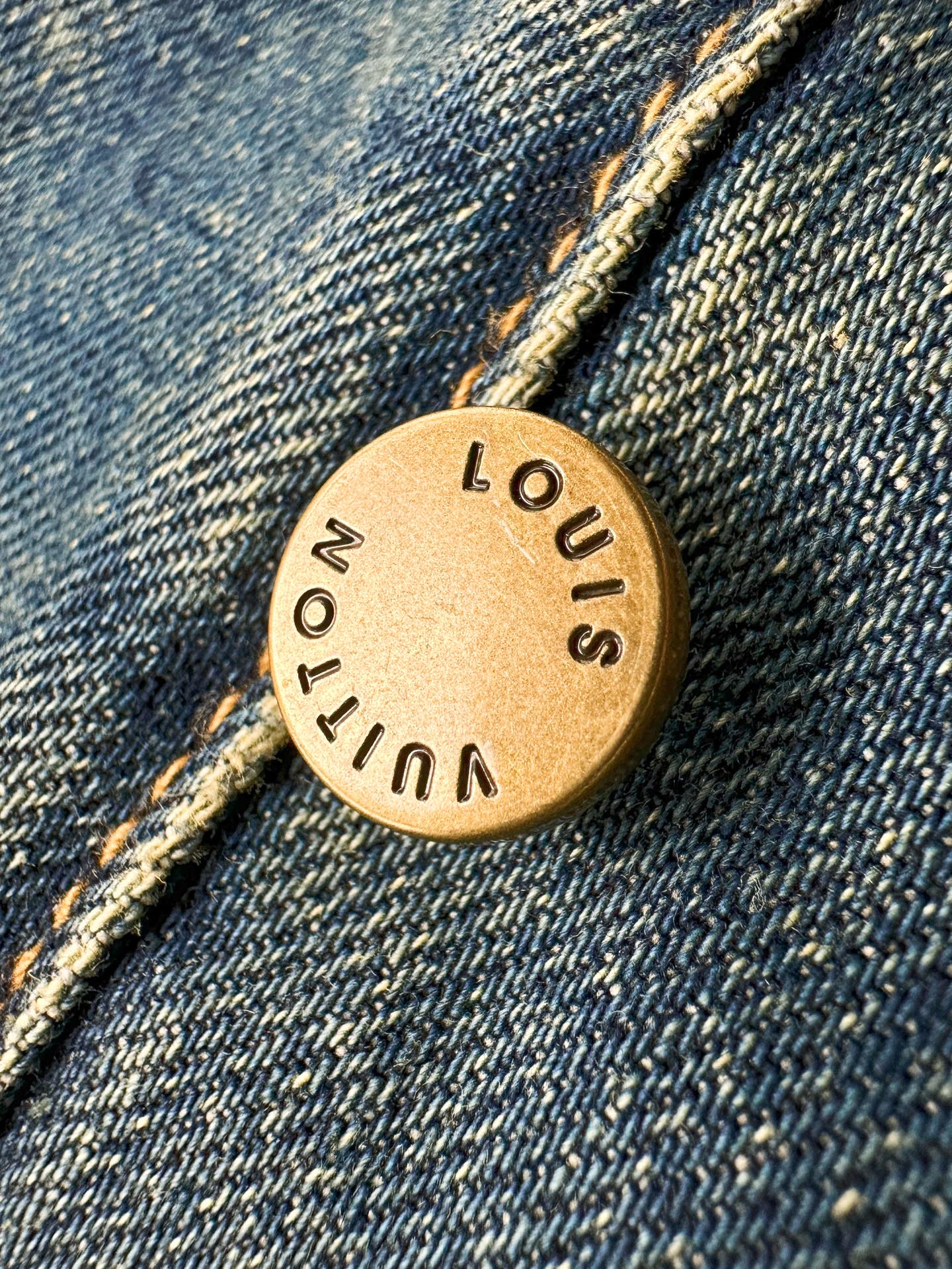 LOUIS VUITTON 皮革细节口袋牛仔裤