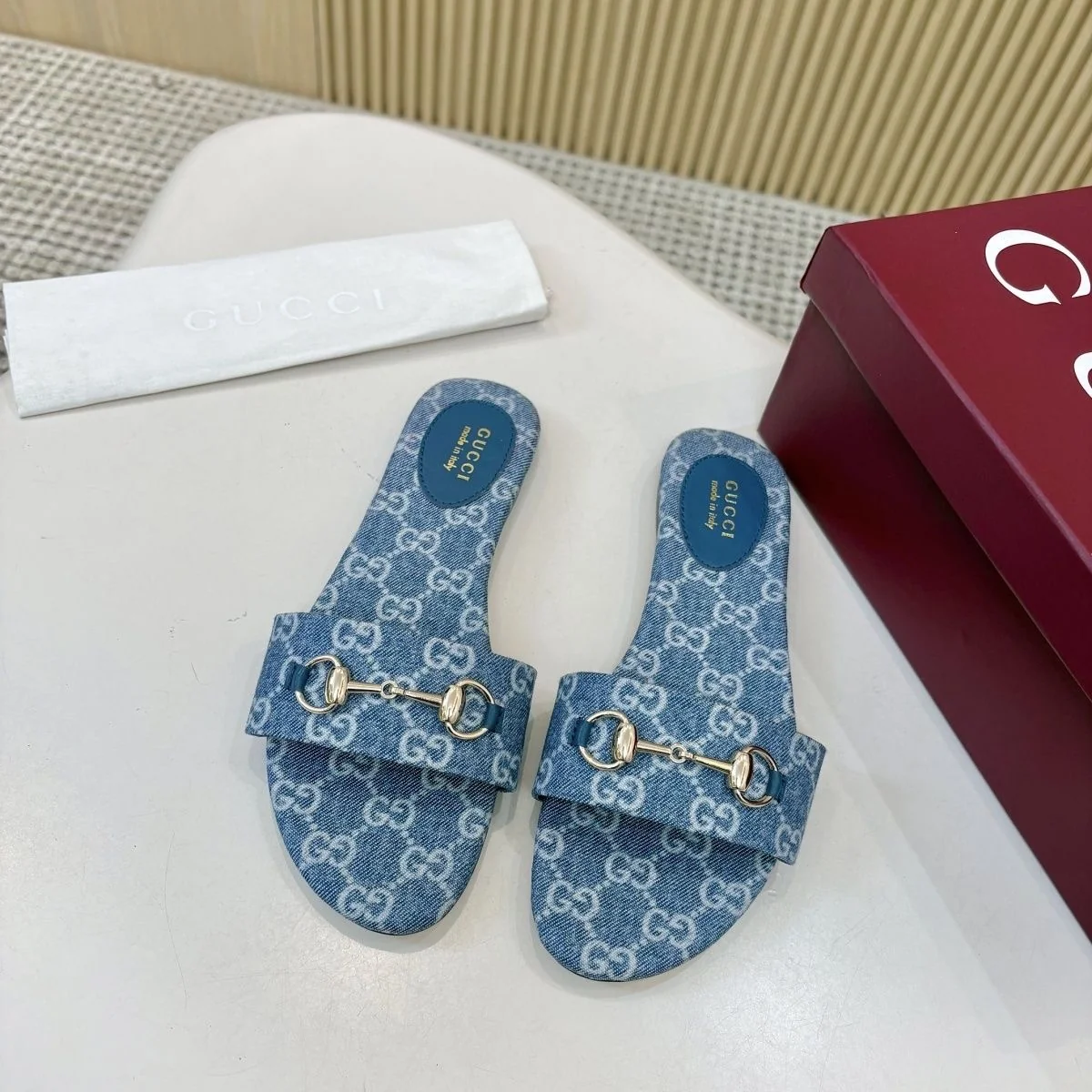 AAASandals Women Flat Slide Sandals, Vintage Jacquard Pattern Open Toe Slippers with Metal Buckle, Fashion Slip On Outdoor Casual Slides
