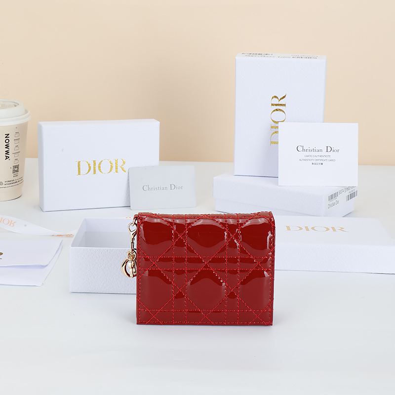 TOP Christian Dior  Lady D ior Gardenia Wallet 11×9×2cm - 6 Colours