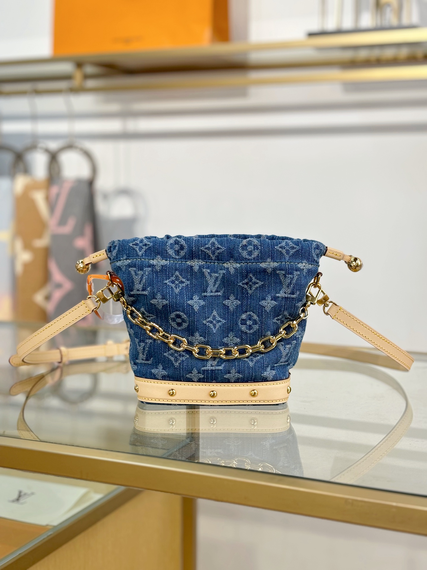 TOP Louis Vuitton LV Nano Noe Bags 20.5x17.5x8.8cm - Denim Blue