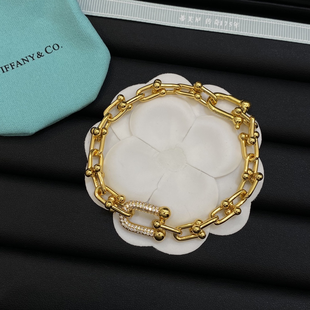TOP Tiffany & Co. Lock Bracelet with Diamonds - 2 Color