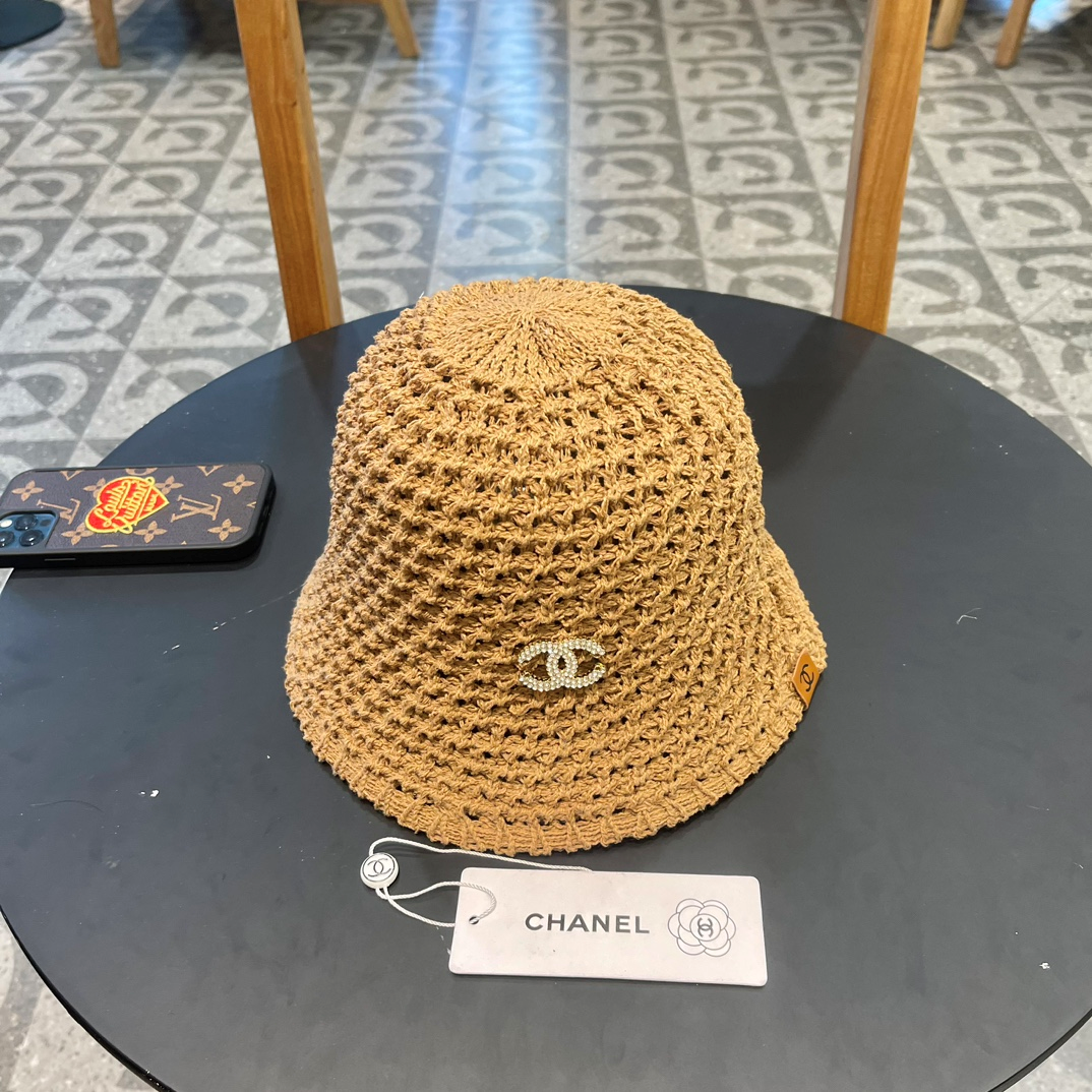 Chanel Hollow Breathable Fisherman's Hat Sunhat （Replica）
