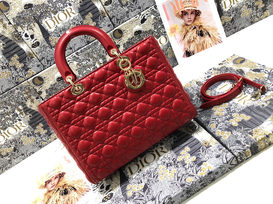 TOP Christian Dior Lady Dior Bags Seven Grids New Clamshell Bag 32*25*11cm - 5 Colors