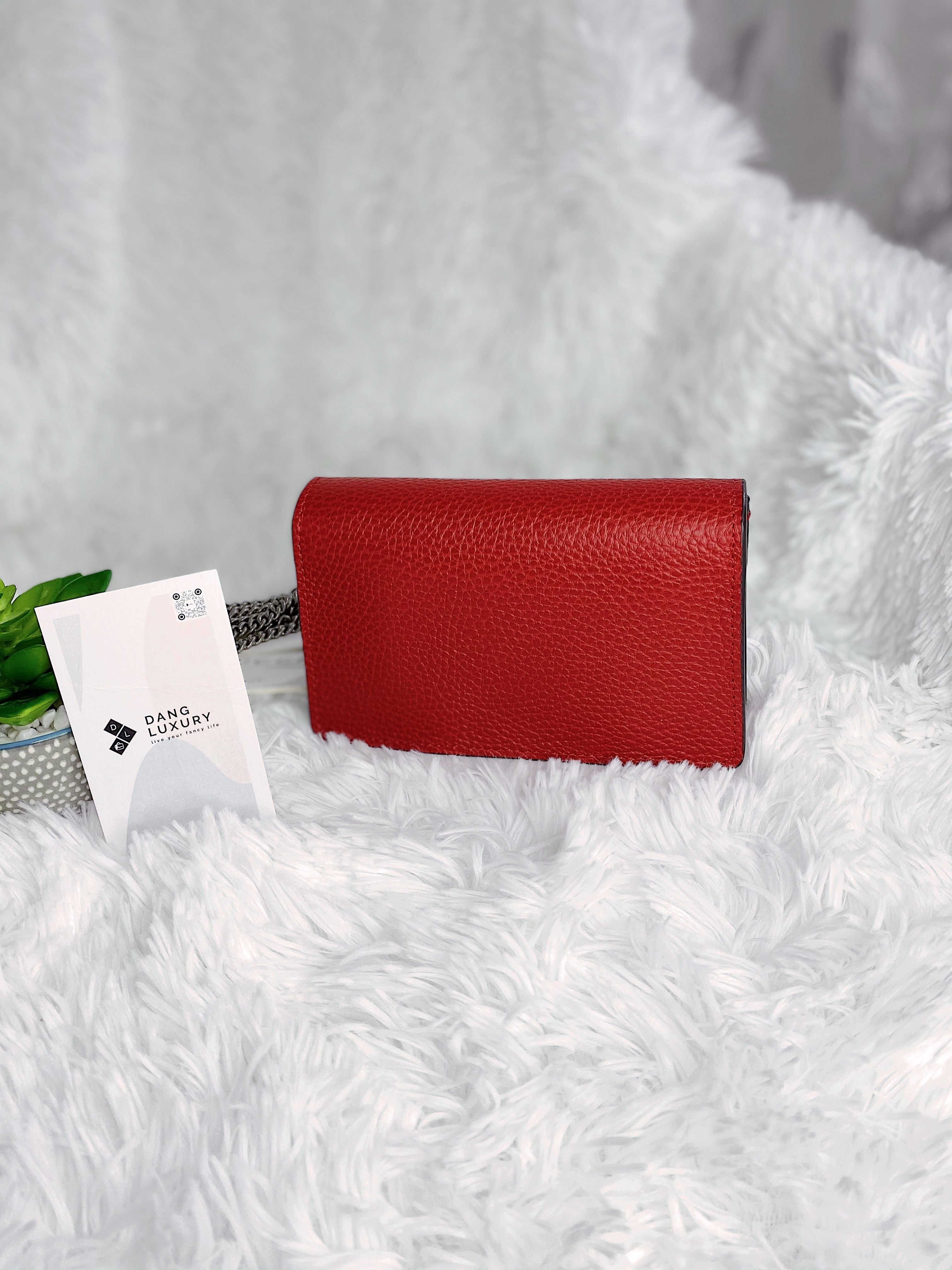 TOP GUCCI Dionysus Bag Leather Super Mini 16.5cm - RED