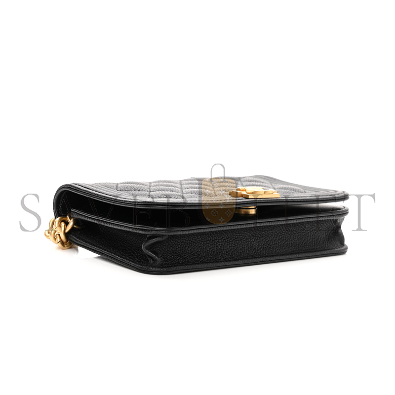 CHANEL CAVIAR QUILTED BOY CLUTCH WITH CHAIN BLACK AP2205 (15*10*3.5cm)