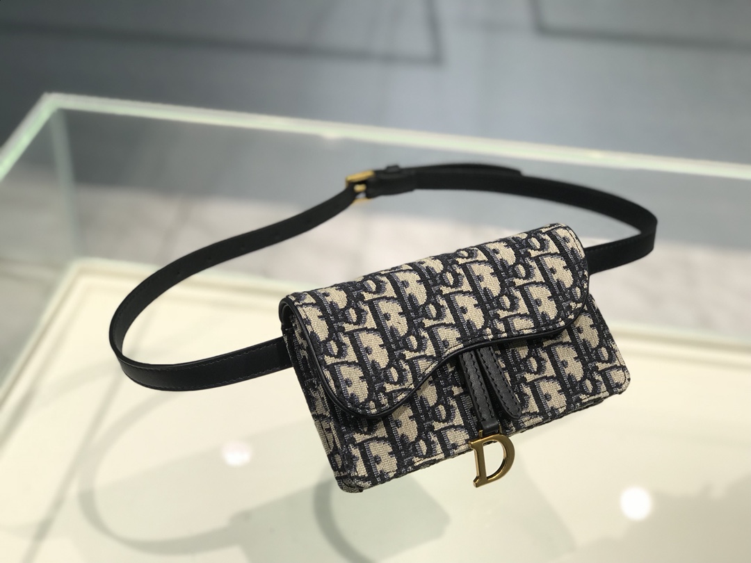 TOP Christian Dior Saddle Bag Oblique Fanny Pack 17 x 10 x 3.5CM