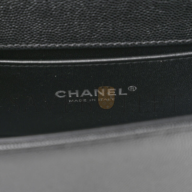CHANEL CAVIAR SMALL QUILTED BOY FLAP BLACK A67085 Y83338 94305 (20*12*8cm)