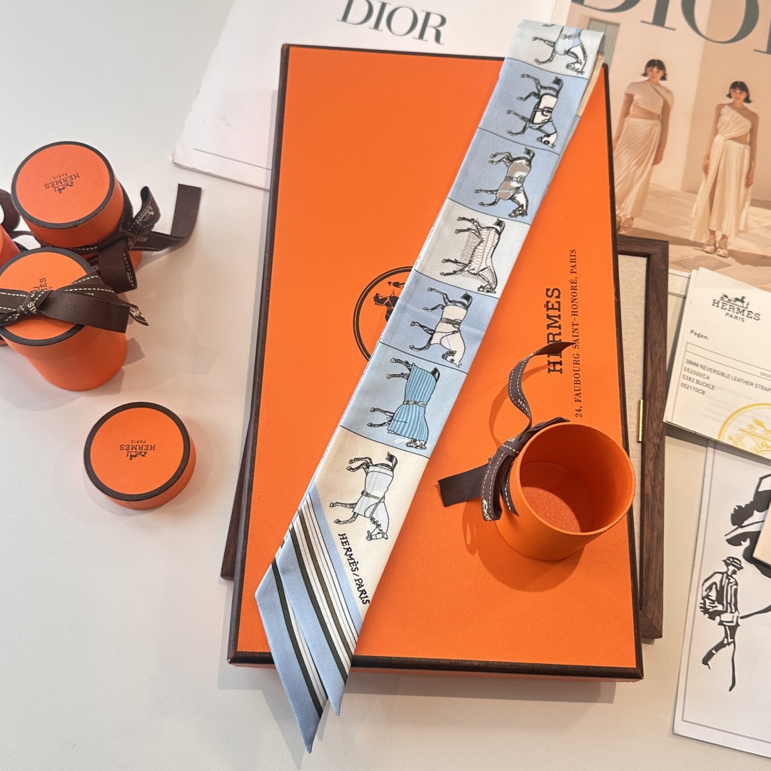 TOP HERMES Twilly Scarf 86 x 5 cm - 3 Colours