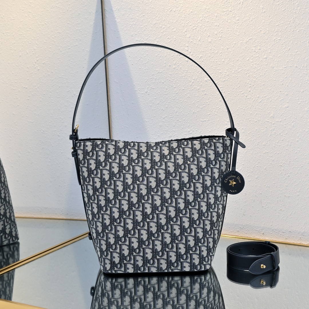 TOP Christian Dior Star Bucket Bag 20*24*15cm - Blue