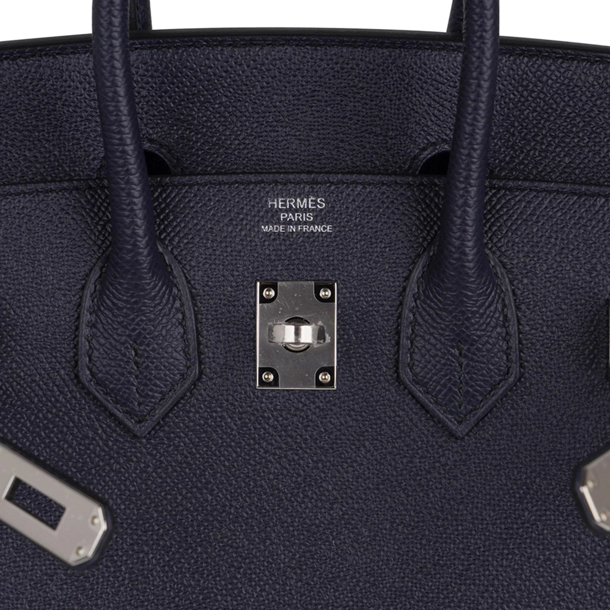 Birkin Sellier 25 Bag Blue Indigo Epsom Leather with Palladium Hardware