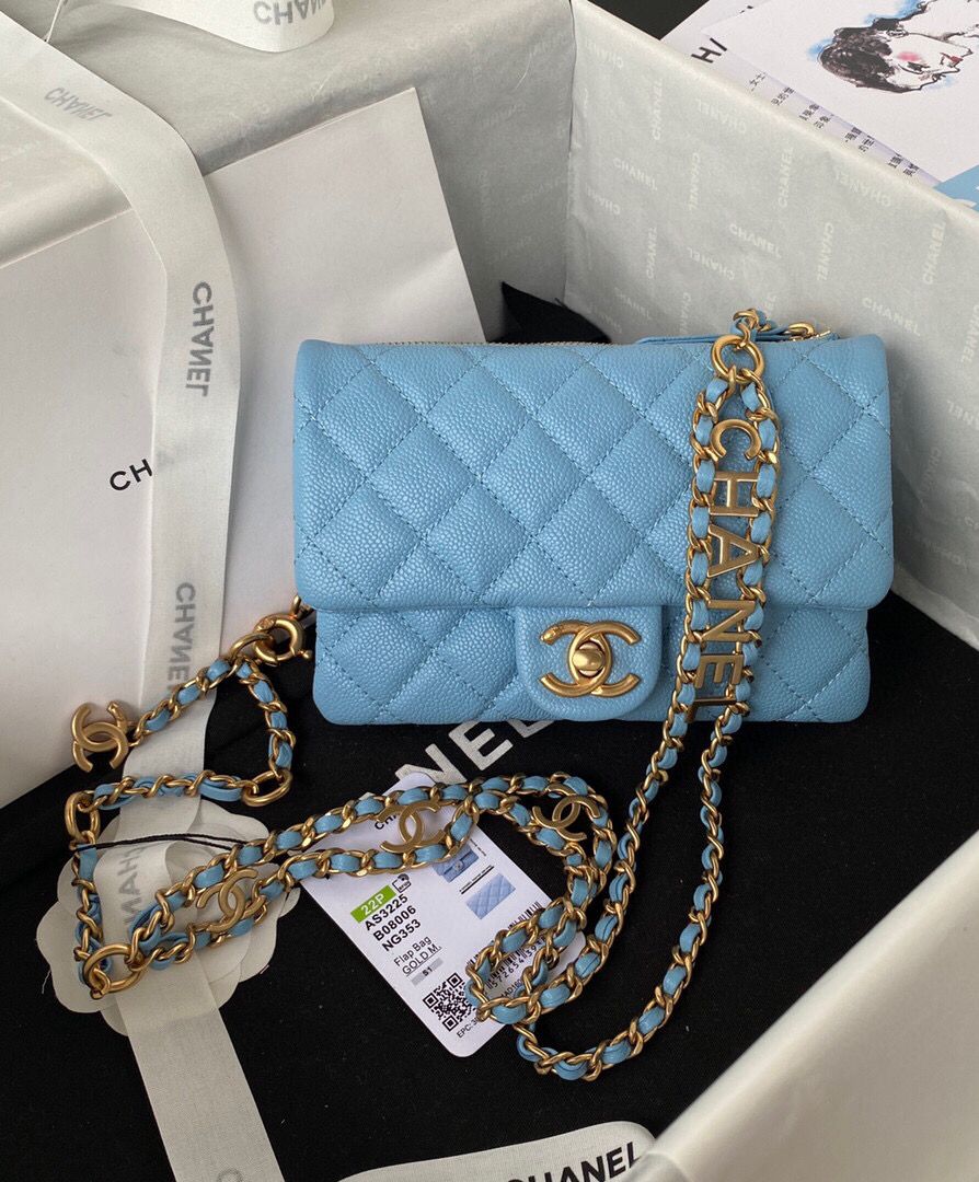 TOP CHANEL Waist Bag  - Blue & GHW