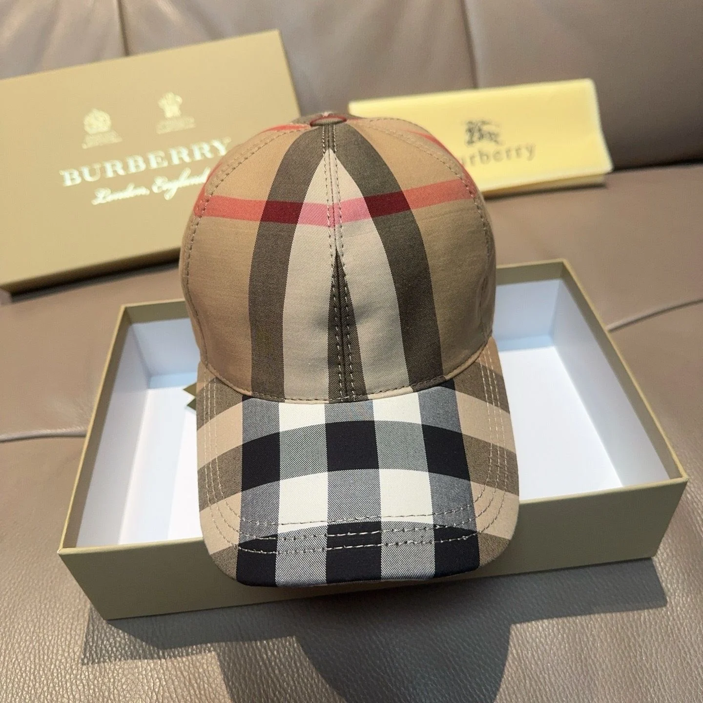 AAACAT Vintage Color Block Plaid Baseball Cap Adjustable Curved Brim Sun Hat for Men Women