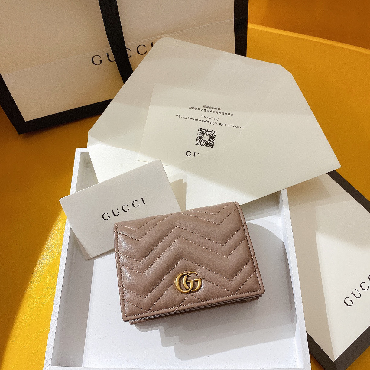 TOP GUCCI GG Marmont Card Case - 4 Colours