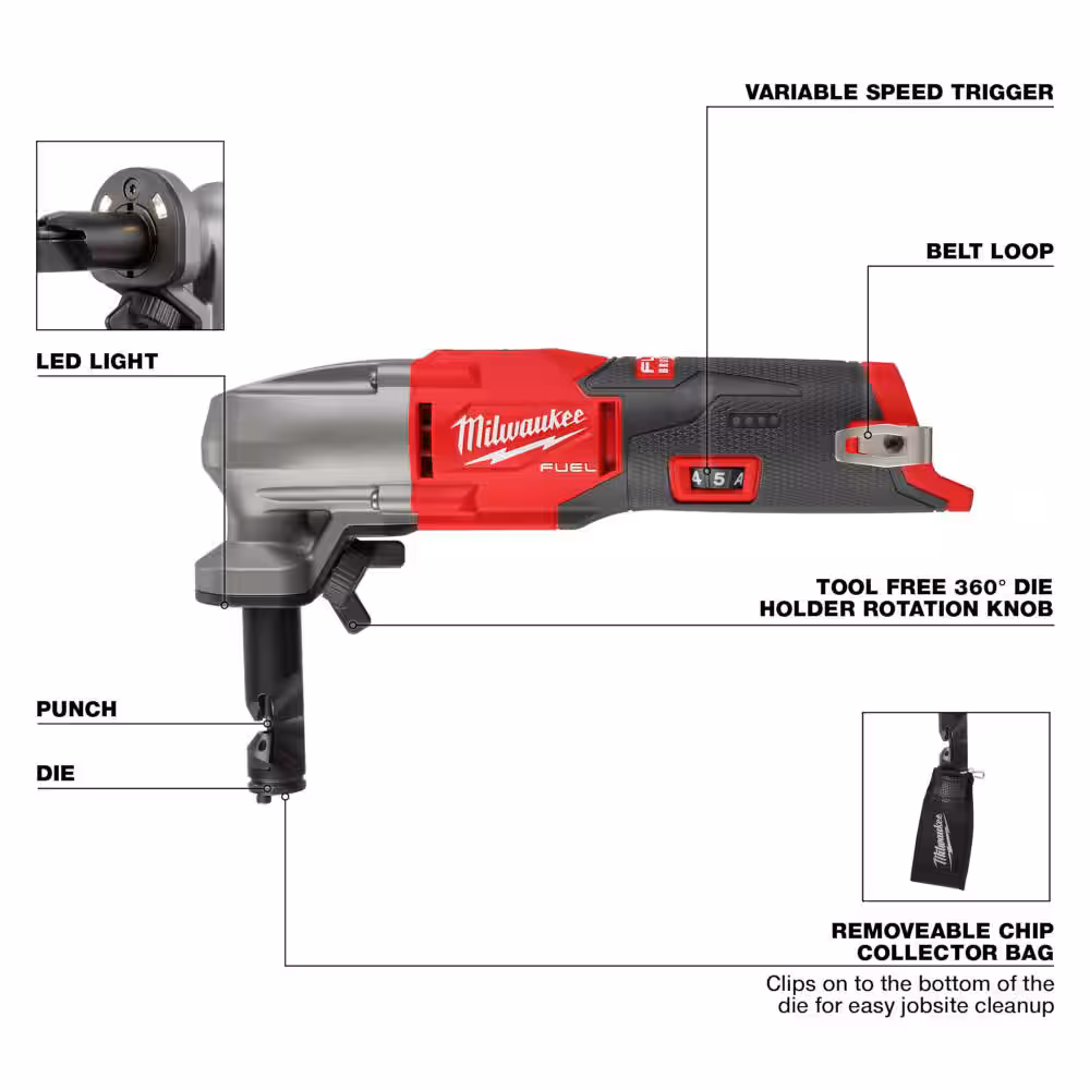 M12 FUEL 12-Volt Lithium-Ion 16-Gauge Cordless Variable Speed Nibbler w/XC 4.0 Ah Battery Pack