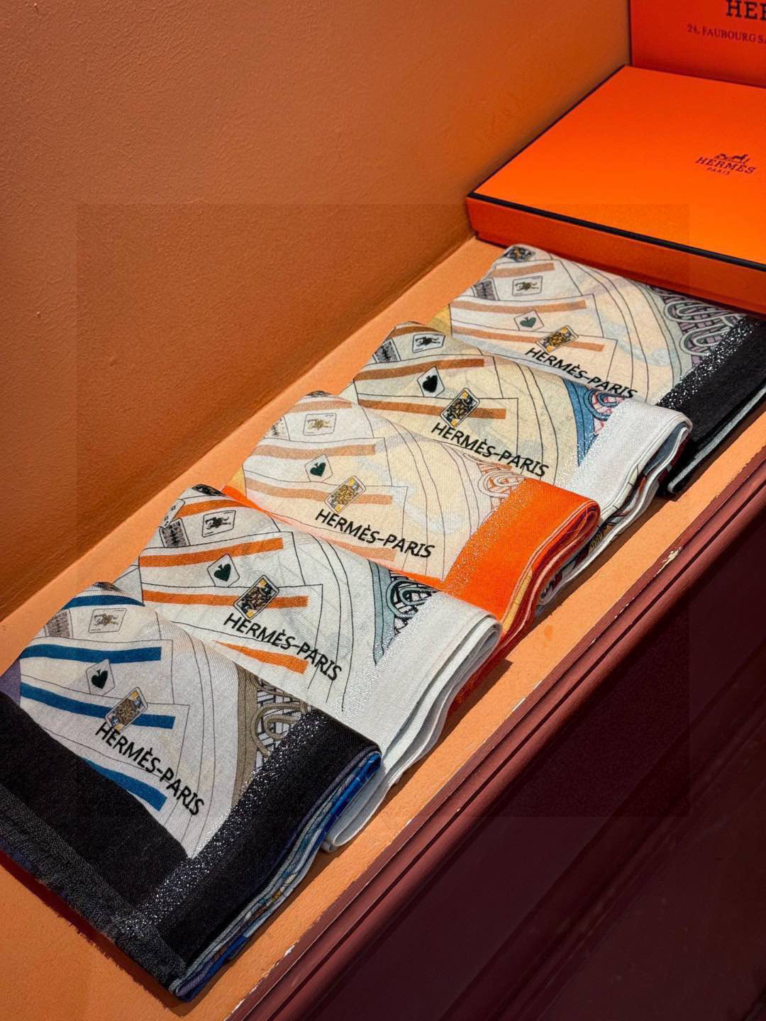 TOP HERMES Cashmere Scarf 100 x 200 cm - 5 Colors