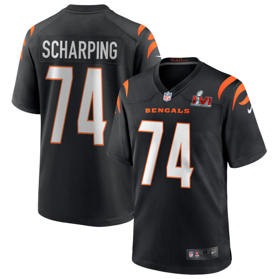Max Scharping Cincinnati Bengals  Super Bowl LVI Game Jersey - Black