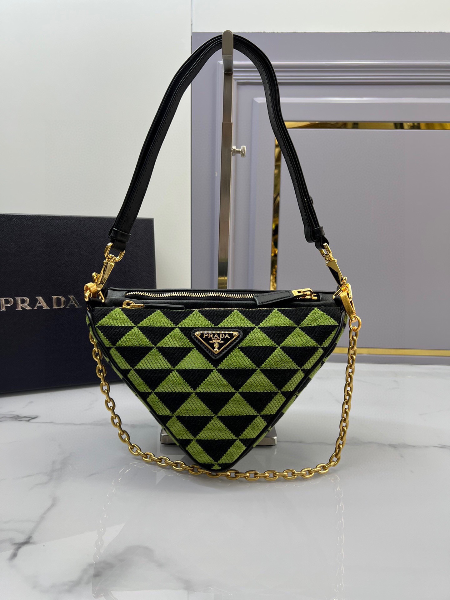 TOP PRADA Double Sided Triangle Bag 23x25x5cm - 3 Color