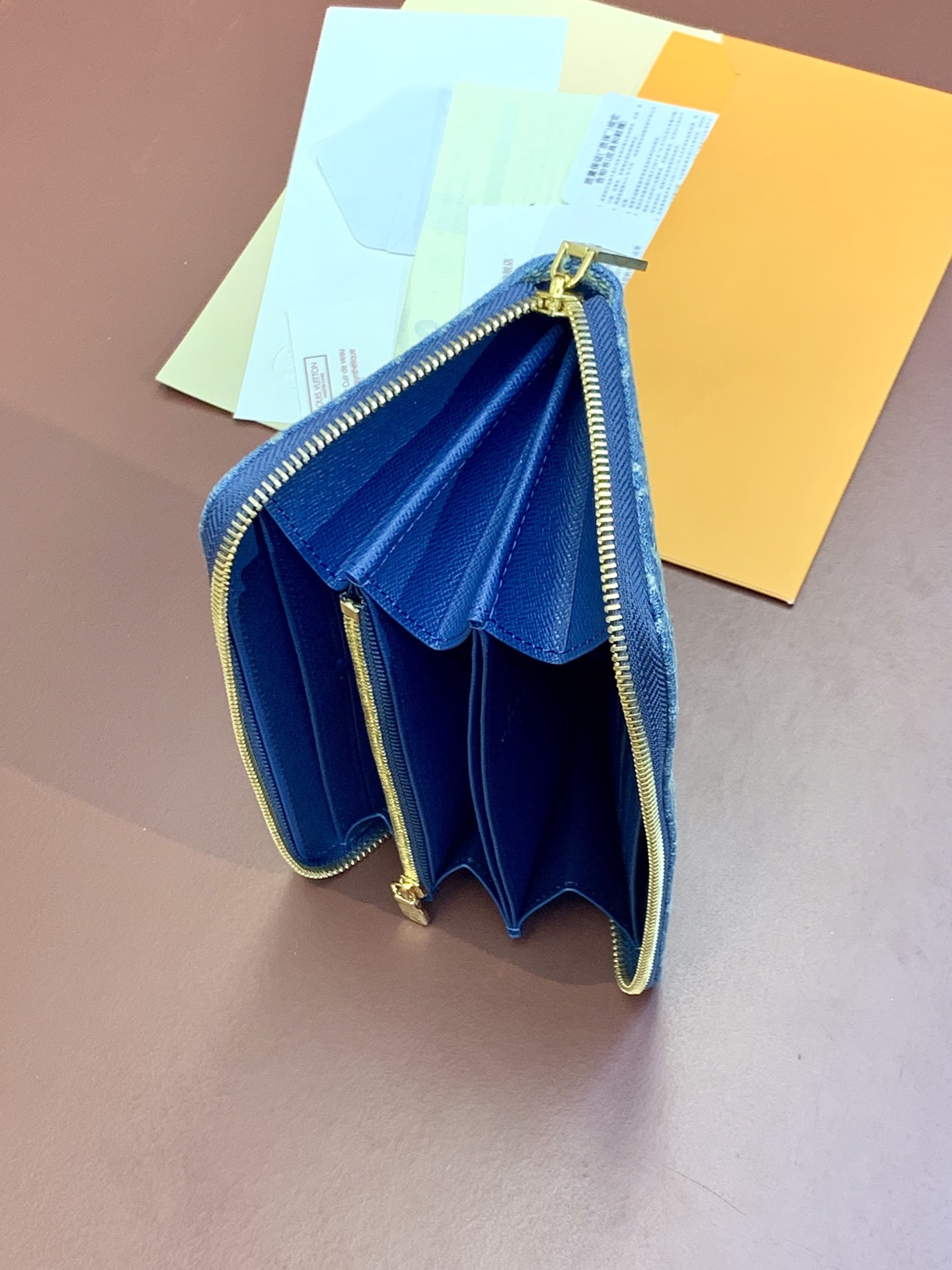 TOP Louis Vuitton LV Zippy Wallet 19.5x10.5x2.5cm - Monogram Denim Blue