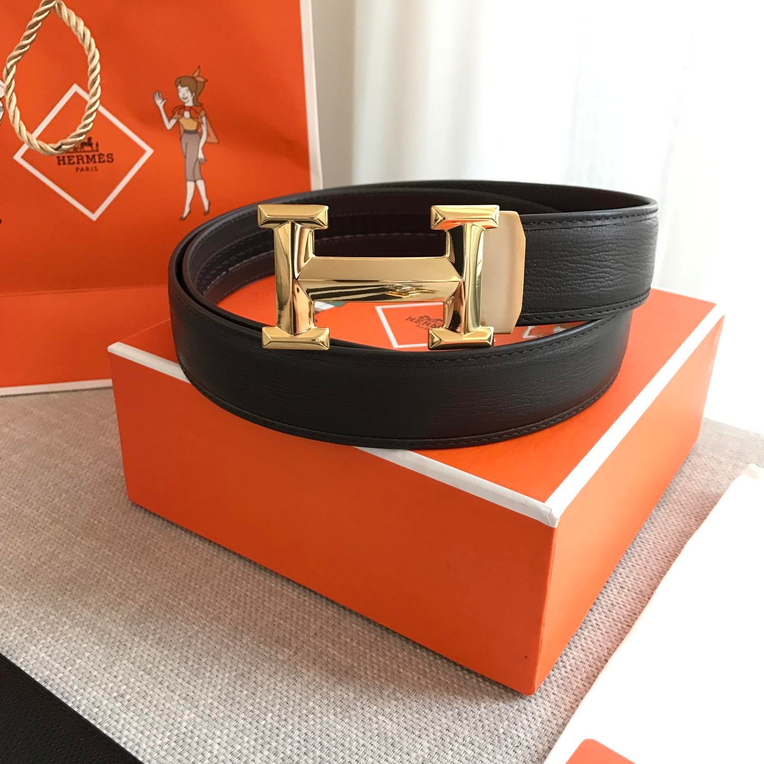 Hermès H Belt Buckle & Reversible Strap Black For Women, Women Belt 380MM