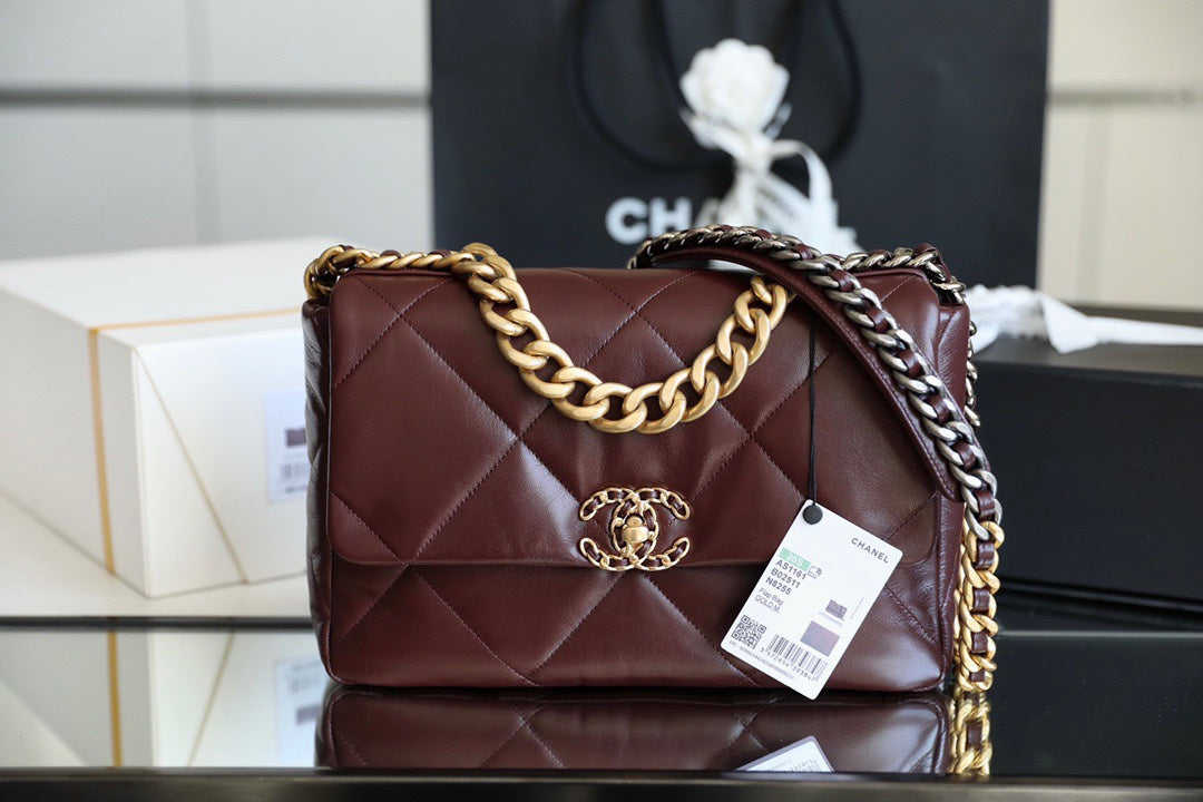TOP CHANEL 19 Bag Medium 30cm - Burgundy