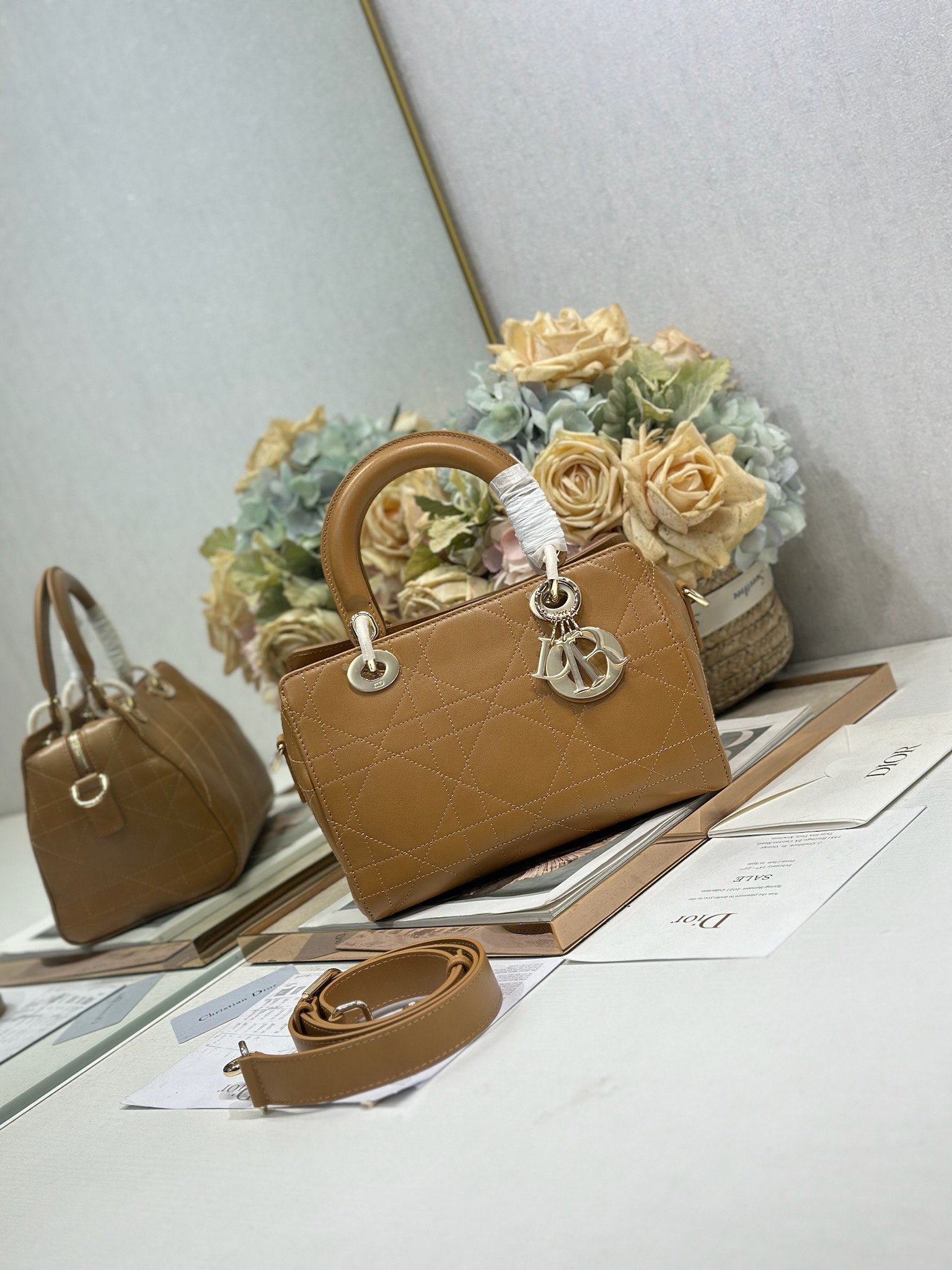 TOP Christian Dior Lady D-Sire Bag Calfskin 24x27x14cm/34x35x20cm - 3 Colors