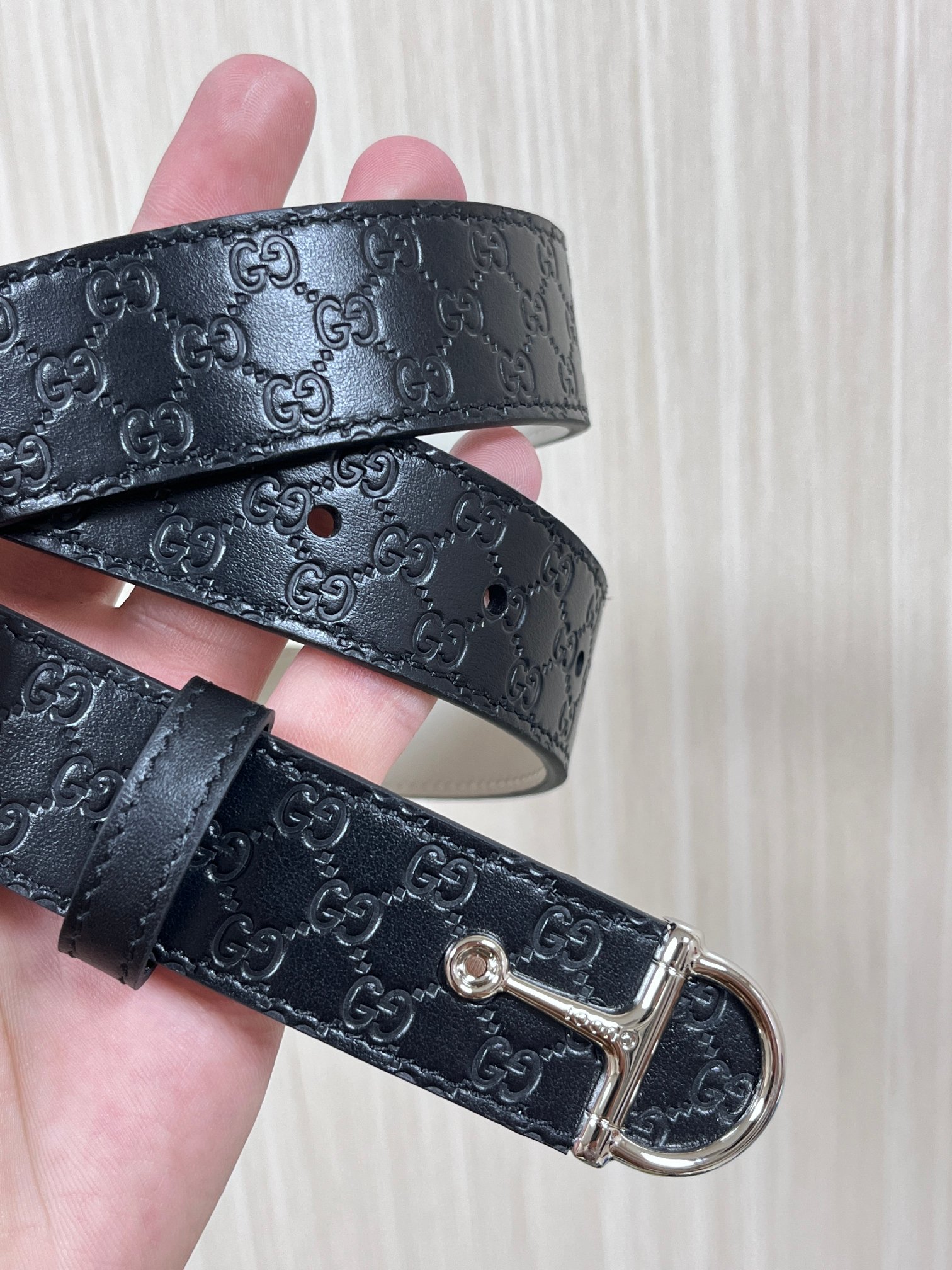 TOP GUCCI Classic Leather Belt - 3.0cm - Black