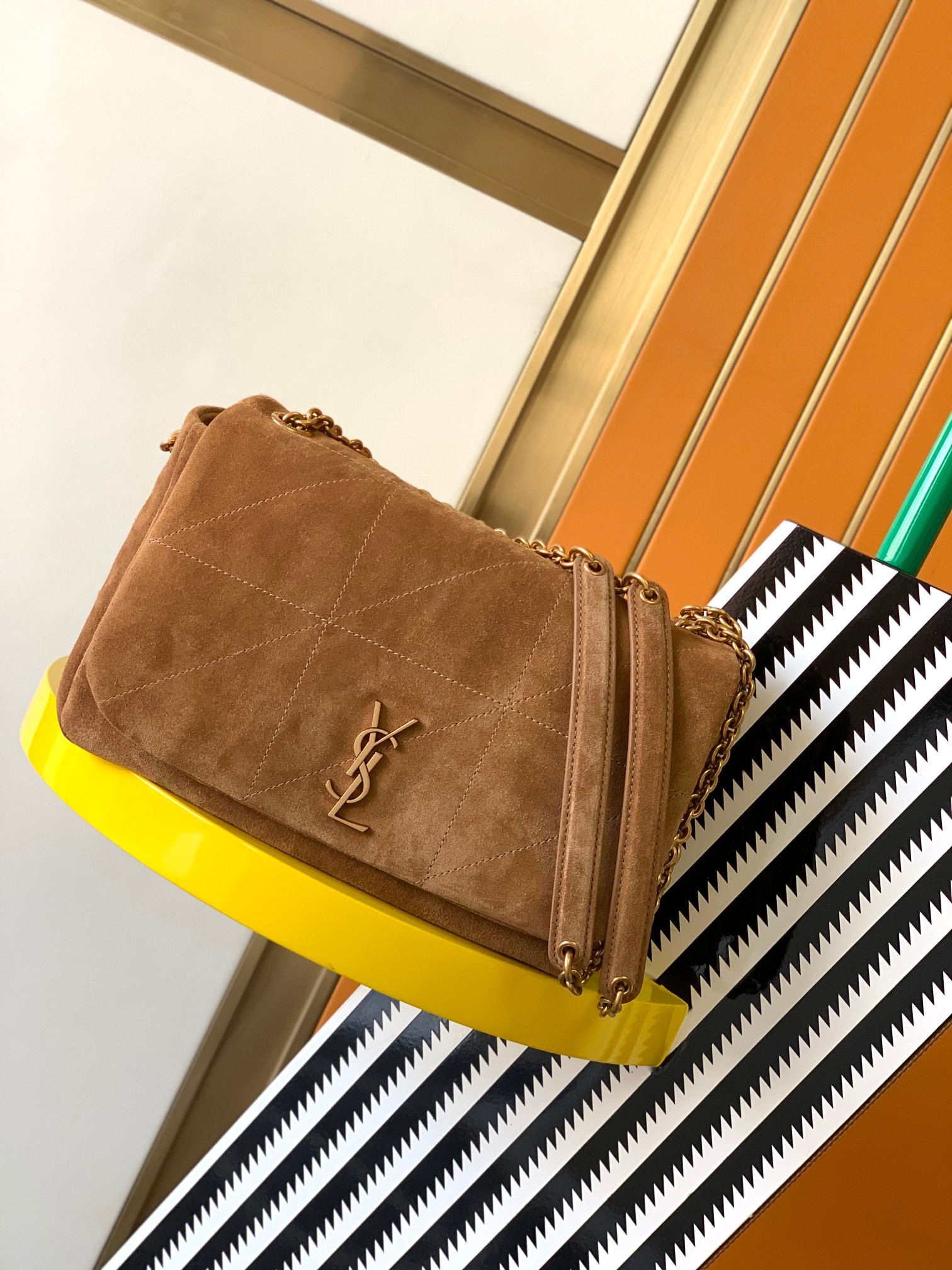 TOP Yves Saint Laurent YSL JAMIE Bag - Brown & GHW - 2 Size