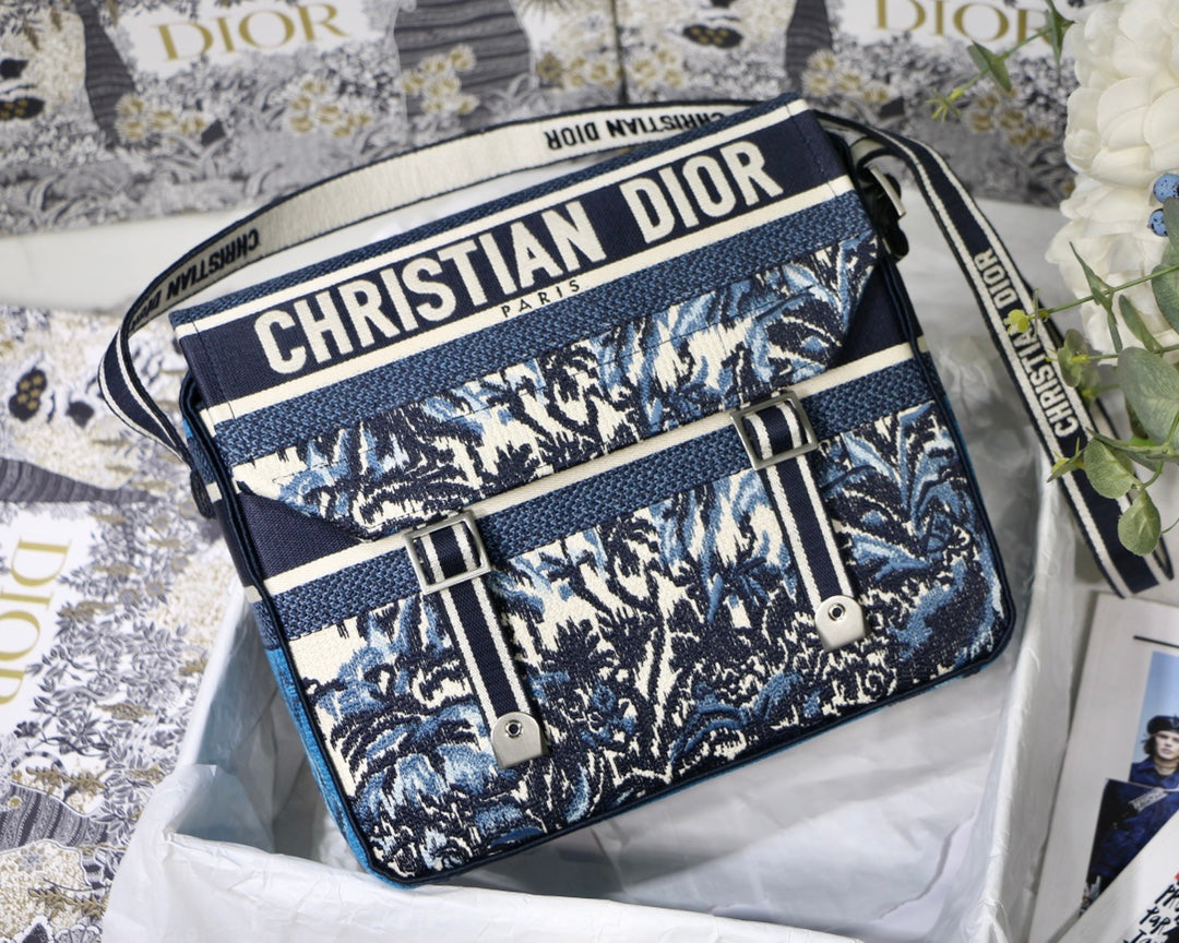 TOP Christian Dior Camp Messenger Bag - Blue Palm Trees