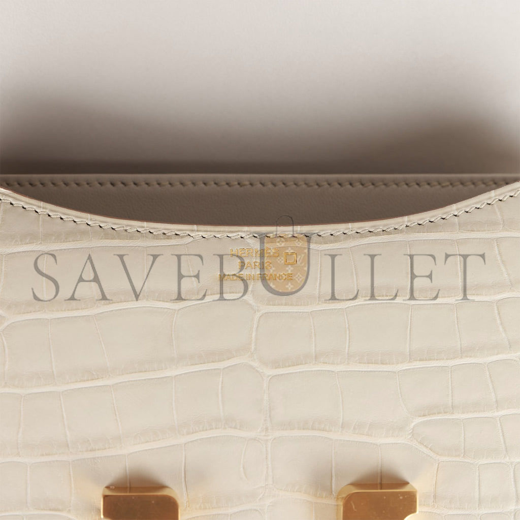 HERMES MASTER CONSTANCE 18 MATTE ALLIGATOR GOLD HARDWARE (18*15*4cm)