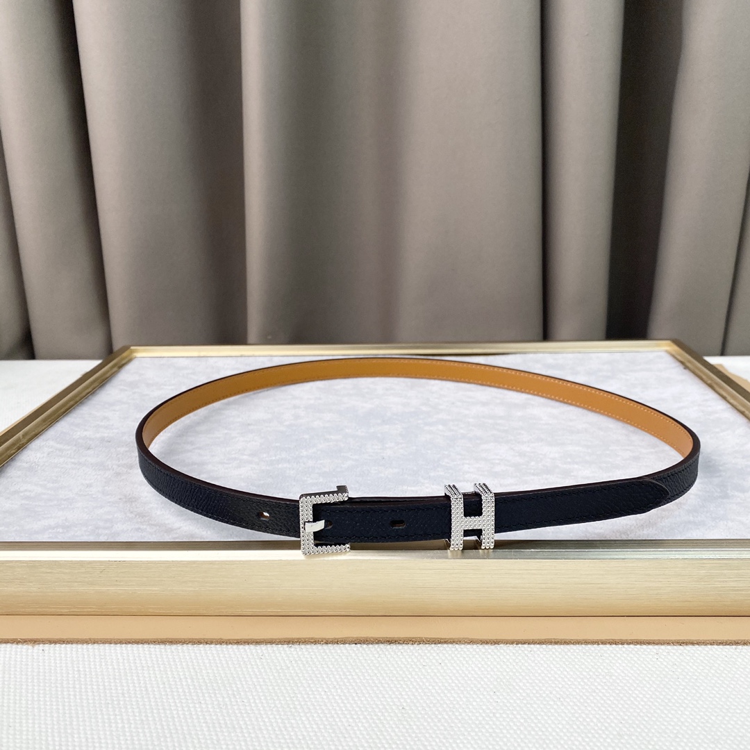 TOP HERMES Calf Leather Belt 1.5cm - 2 Colour