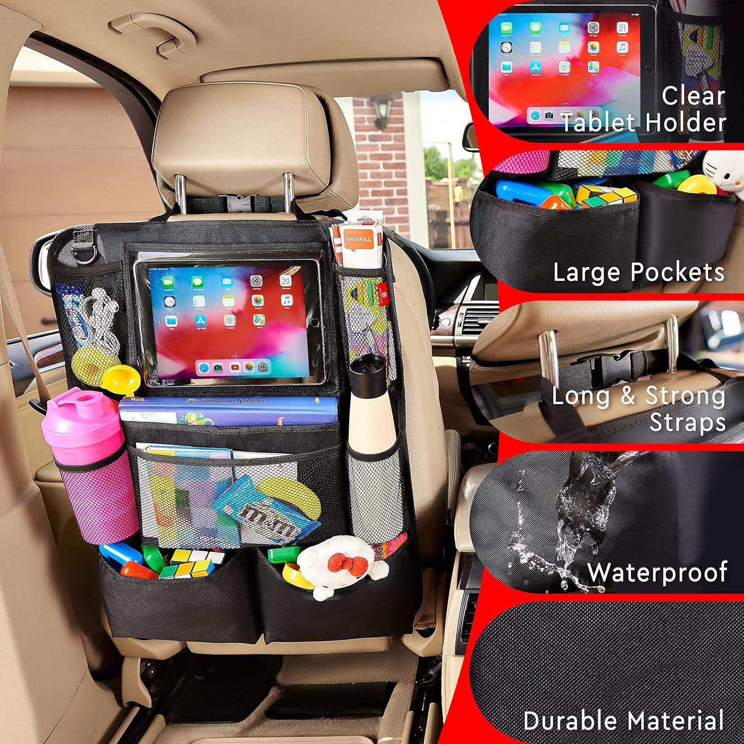 Back Seat Organizer with Kick Mats
